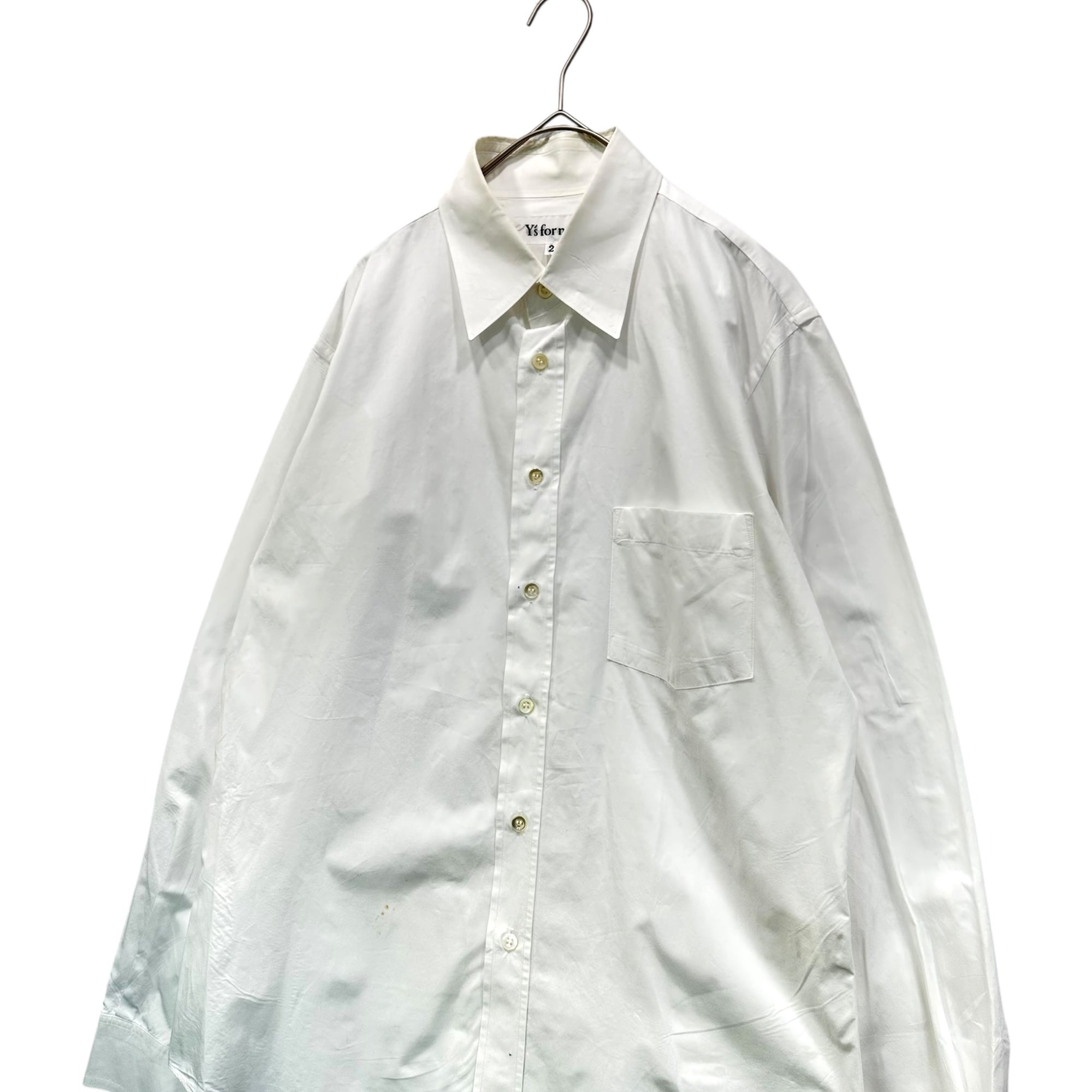 Y's for men(ワイズフォーメン) 90's Basic Cotton L/S Shirt 90年代 ベーシック コットン 長袖 シャツ MN-B80-056 2(M程度)【小さめな作りです】 ホワイト