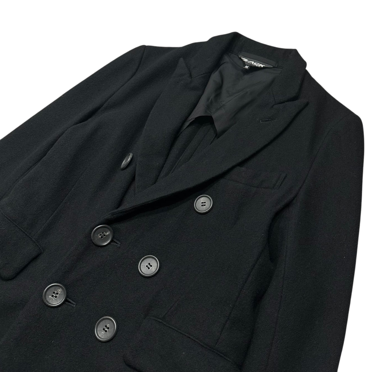 BLACK COMME des GARCONS(ブラックコムデギャルソン) 2012AW Big-Button DB Wool Blazer ビッグボタン ウール ダブル テーラード ジャケット 1J-J018 M ブラック AD2012