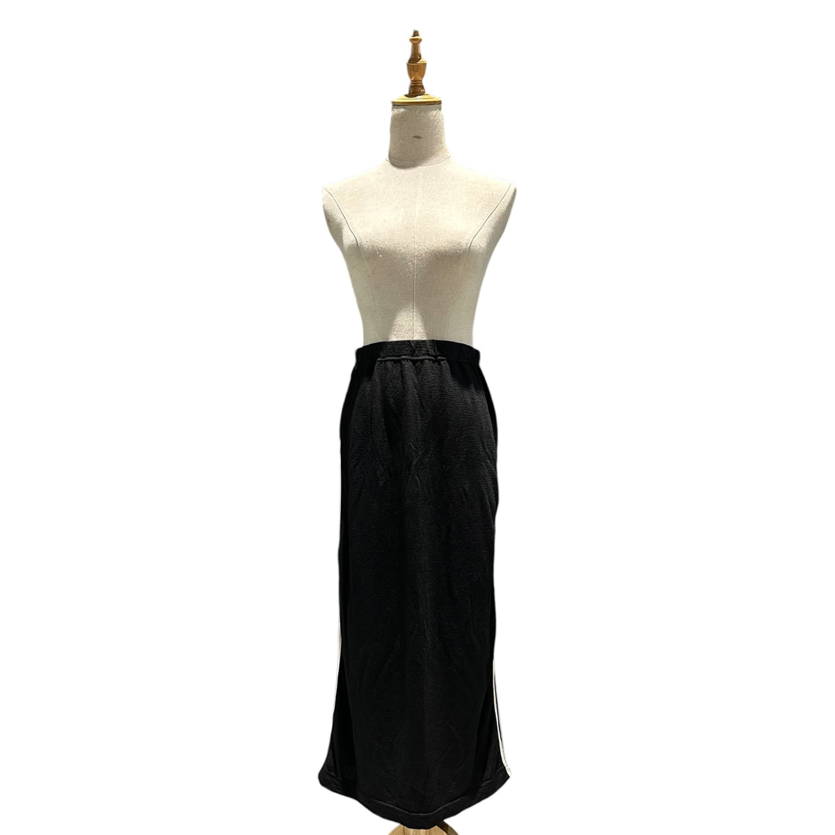 tricot COMME des GARCONS(トリココムデギャルソン) 1995AW Garment-Dyed Side-Line Wool Skirt 製品染め サイド ライン ウール スカート TT-100040 FREE ブラック×ホワイト AD1995 90s アーカイブ