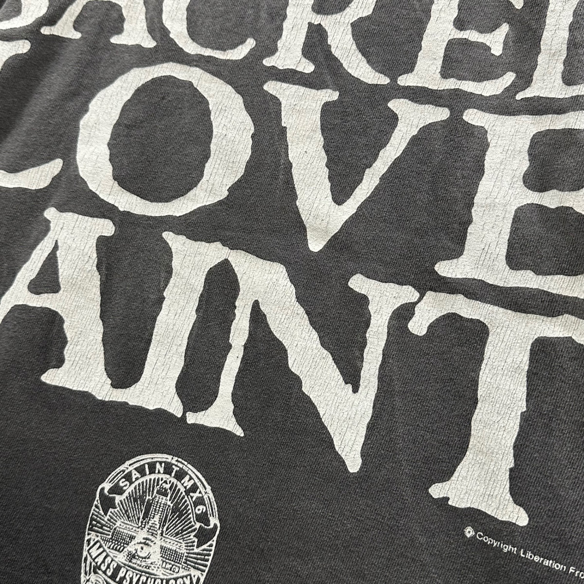SAINT MICHAEL(セントマイケル) 2025SS L/S TEE LOVE SAINT ラブセント 長袖 Tシャツ SM-HR3-0000-033 M ブラック×ホワイト キリストモチーフ