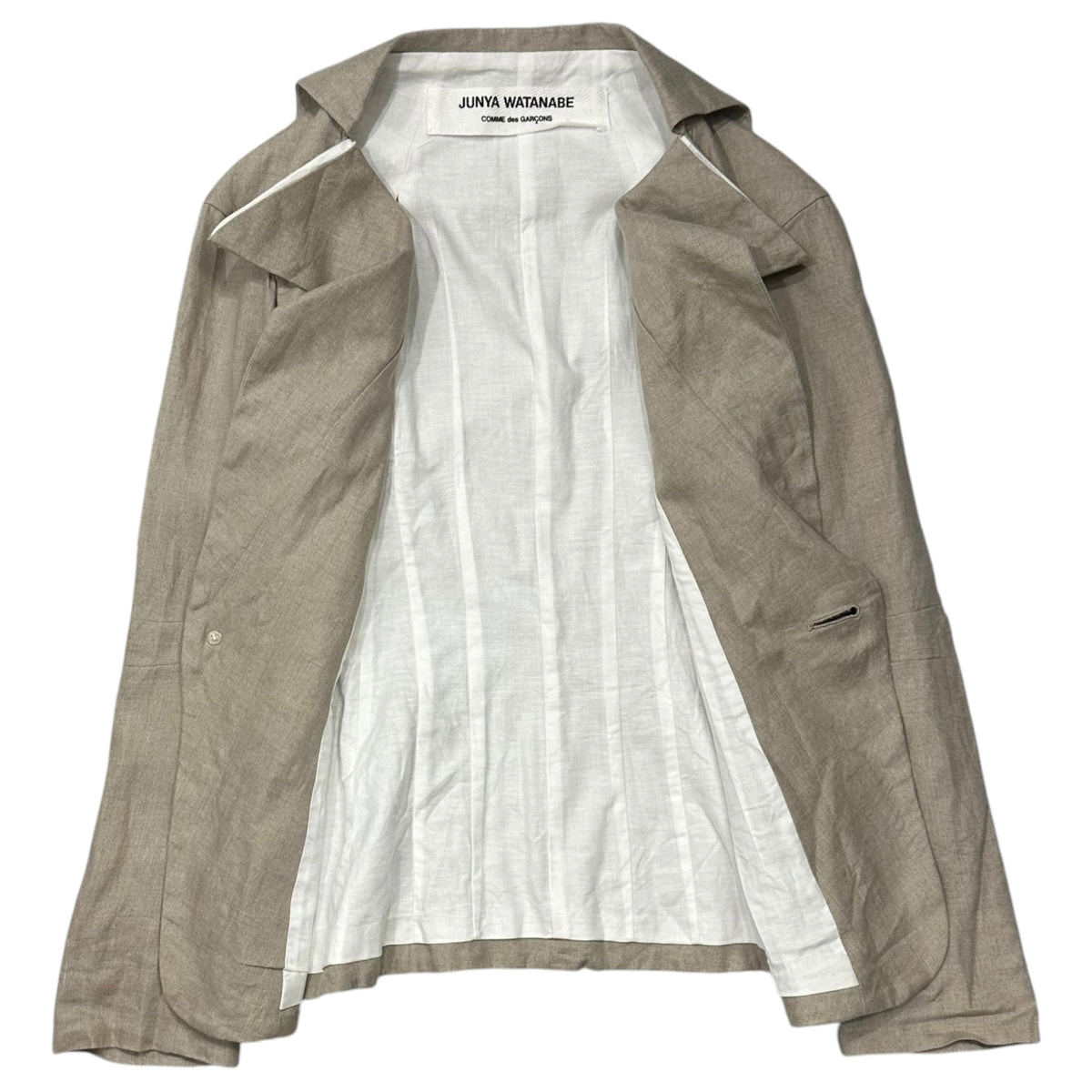 JUNYA WATANABE COMME des GARCONS(ジュンヤワタナベコムデギャルソン) 1997SS Wide-Collar Single-Button Linen Jacket ワイドカラー 1ボタン リネン ジャケット JJ-100230 FREE アイボリー 90s アーカイブ