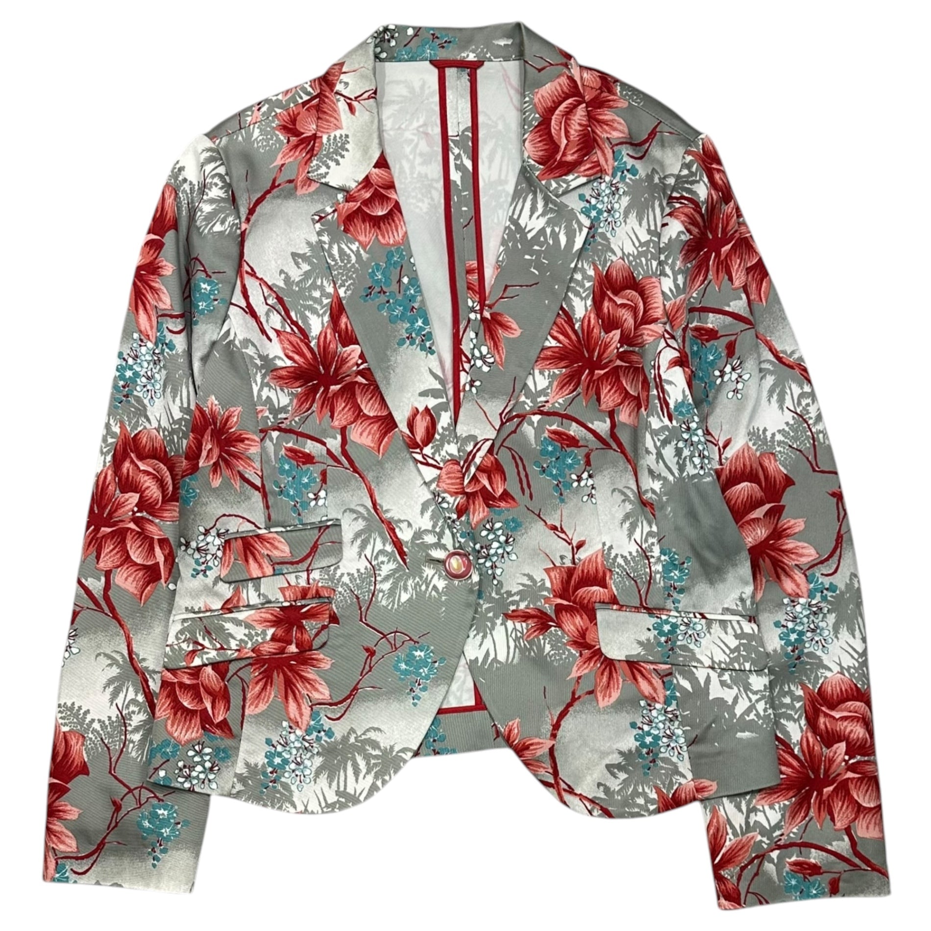 ETRO(エトロ) Old Floral Print Set Up オールド 花柄 プリント セットアップ 46 グレー×レッド
