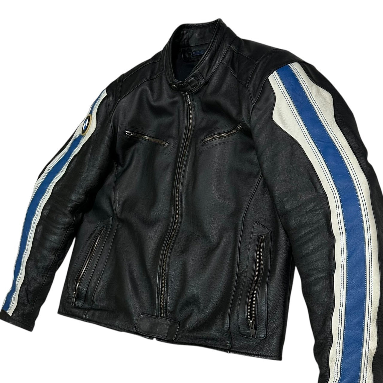 BMW Motorrad(ビーエムダブリューモトラッド) Club Men Riders Leather Jacket クラブ マン ライダース レザー ジャケット XL ブラック レーシング バイク 肩肘パット入り