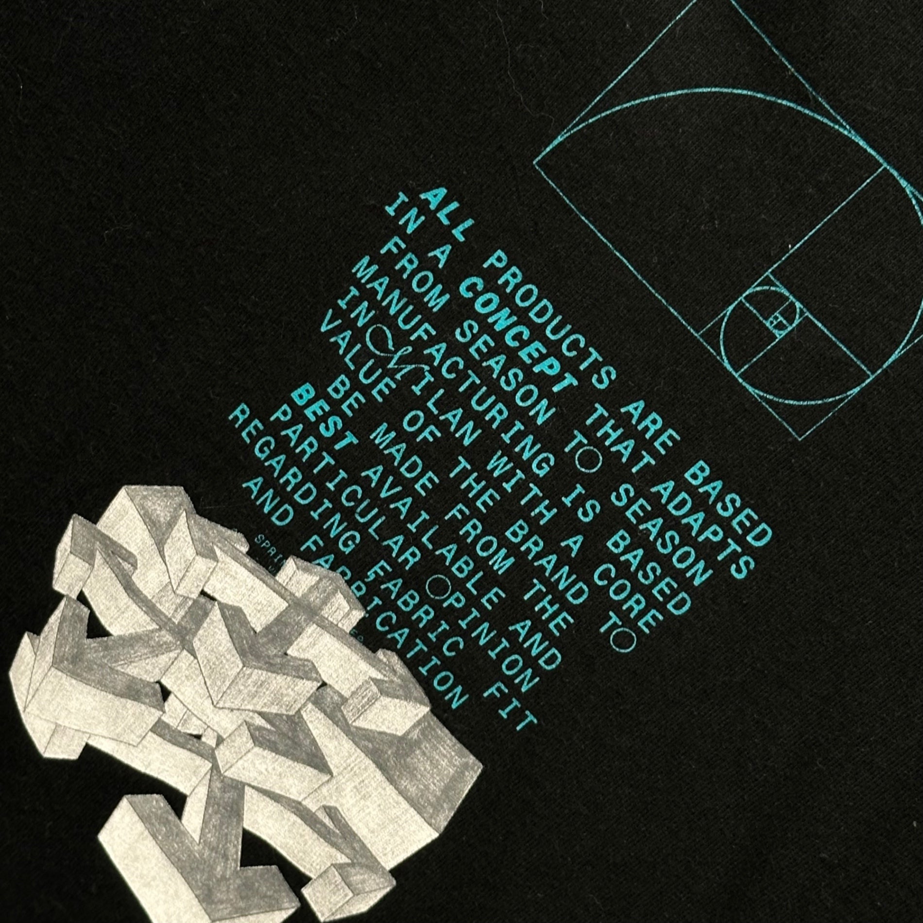 Off-White(オフホワイト)  20SS DRIPPING ARROWS 黄金比 モチーフ ロゴ Tシャツ OMAA027R20185005 M ブラック×ブルー×ホワイト