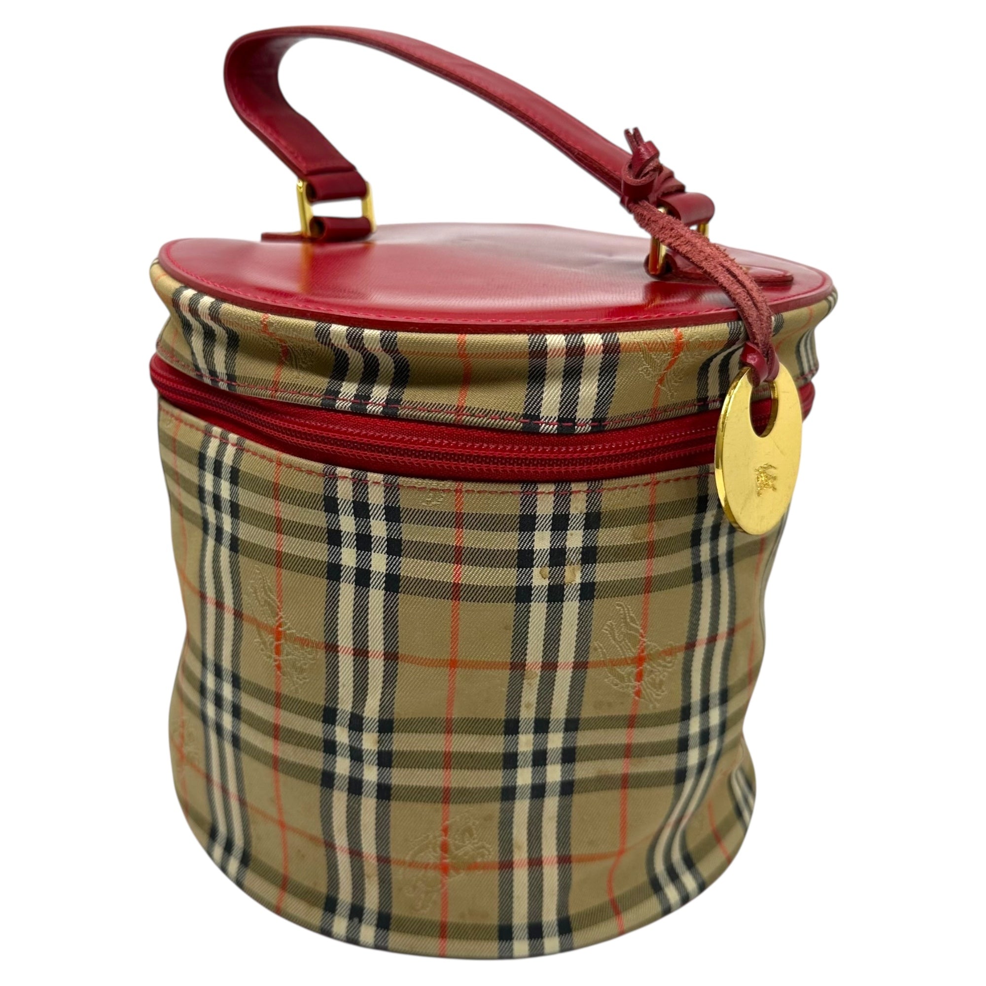 Burberry’s(バーバリーズ) Nova Check Vanity Bag Pouch ノバチェック バニティ バッグ ポーチ ベージュ×レッド