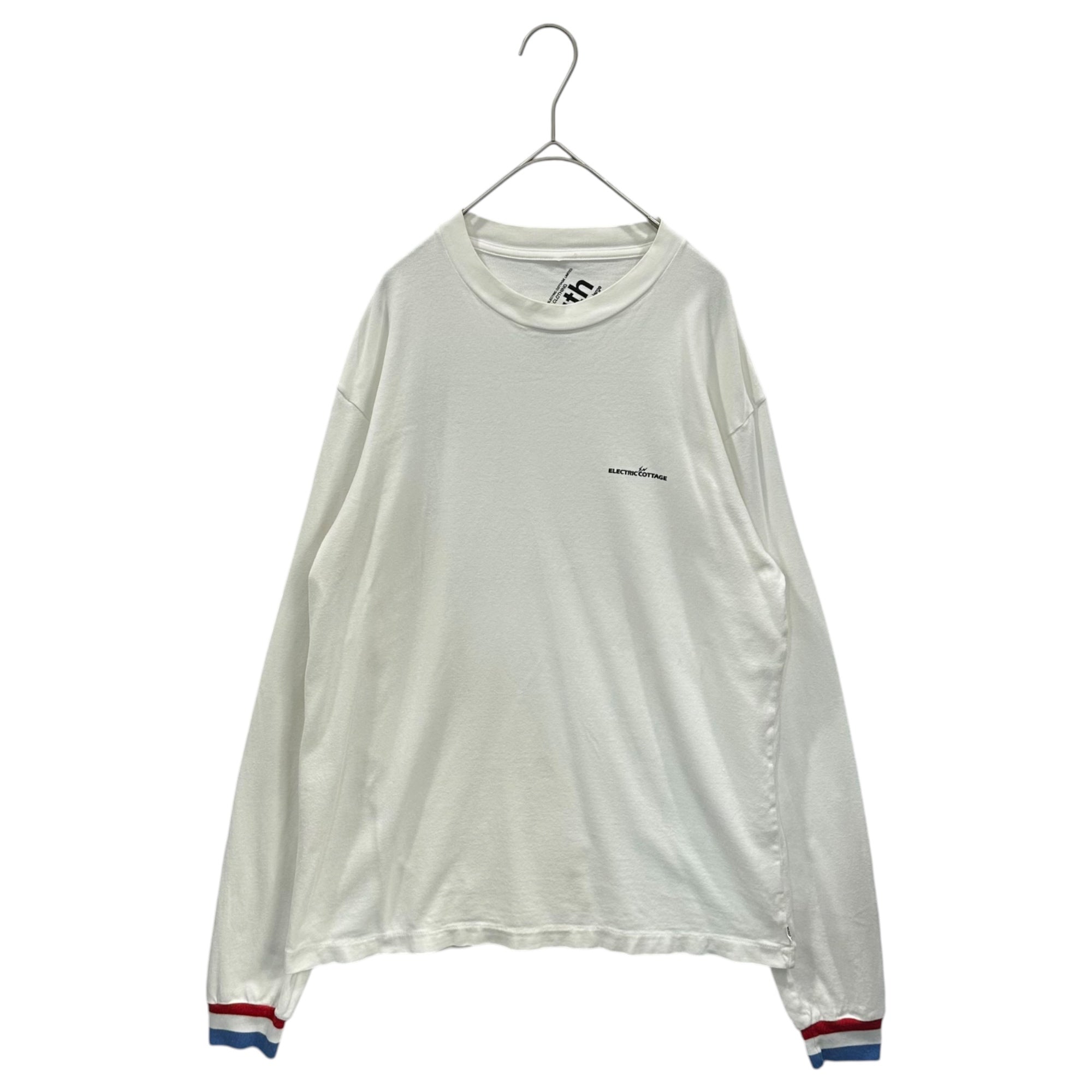 ELECTRIC COTTAGE(エレクトリックコテージ) 2002aw One-point logo l/s T-shirt Tricolorワンポイント ロゴ 長袖 Tシャツ 袖 トリコロール カラー L ホワイト×レッド×ブルー