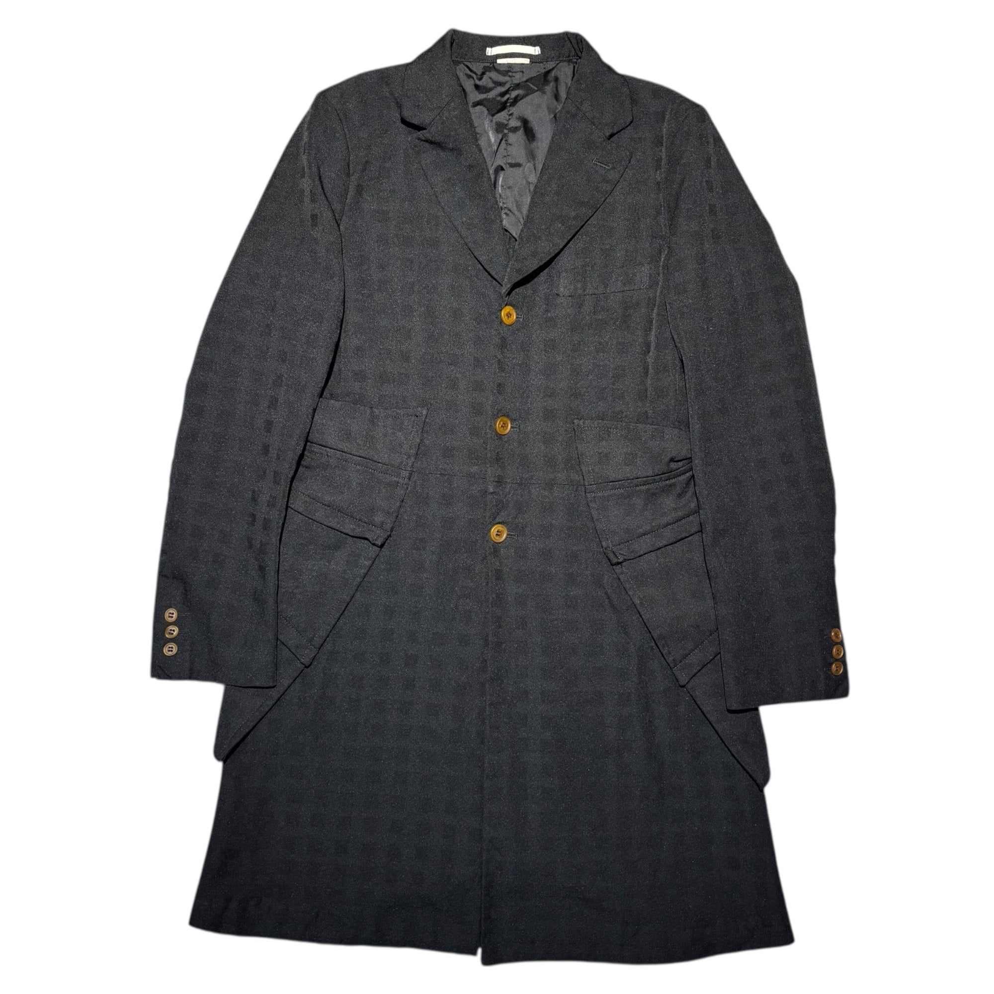 COMME des GARCONS HOMME PLUS(コムデギャルソンオムプリュス) 16AW Inside-Out Pocket Check 3B Tailored Coat インサイドアウト ポケット チェック 3B テーラード コート PR-J066 S ブラック AD2016 ジャケット