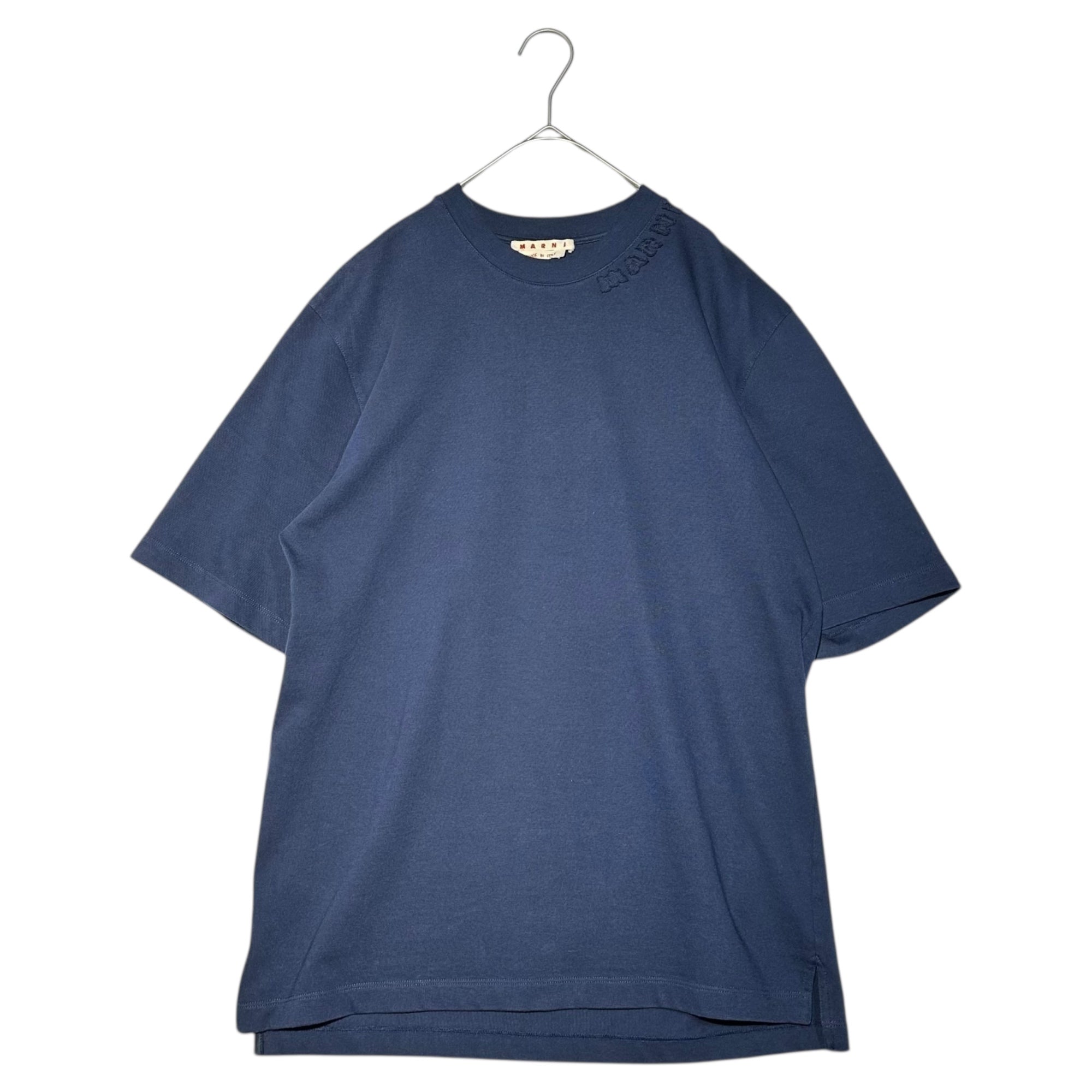 MARNI マルニ 半袖Tシャツ ネイビー40 MARNI(マルニ) 24SS Organic cotton oversized logo T-shirt