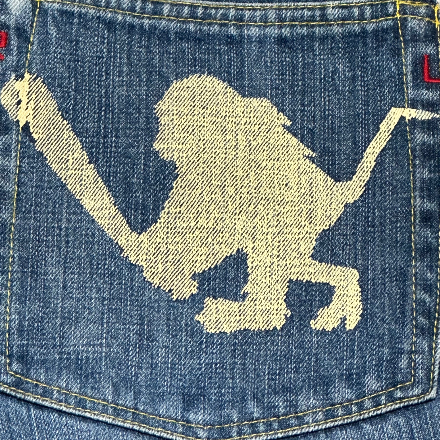 SANTASTIC!(サンタスティック) Back Paint Straight Denim Pants バック ペイント ストレート デニム パンツ E99001 L インディゴ