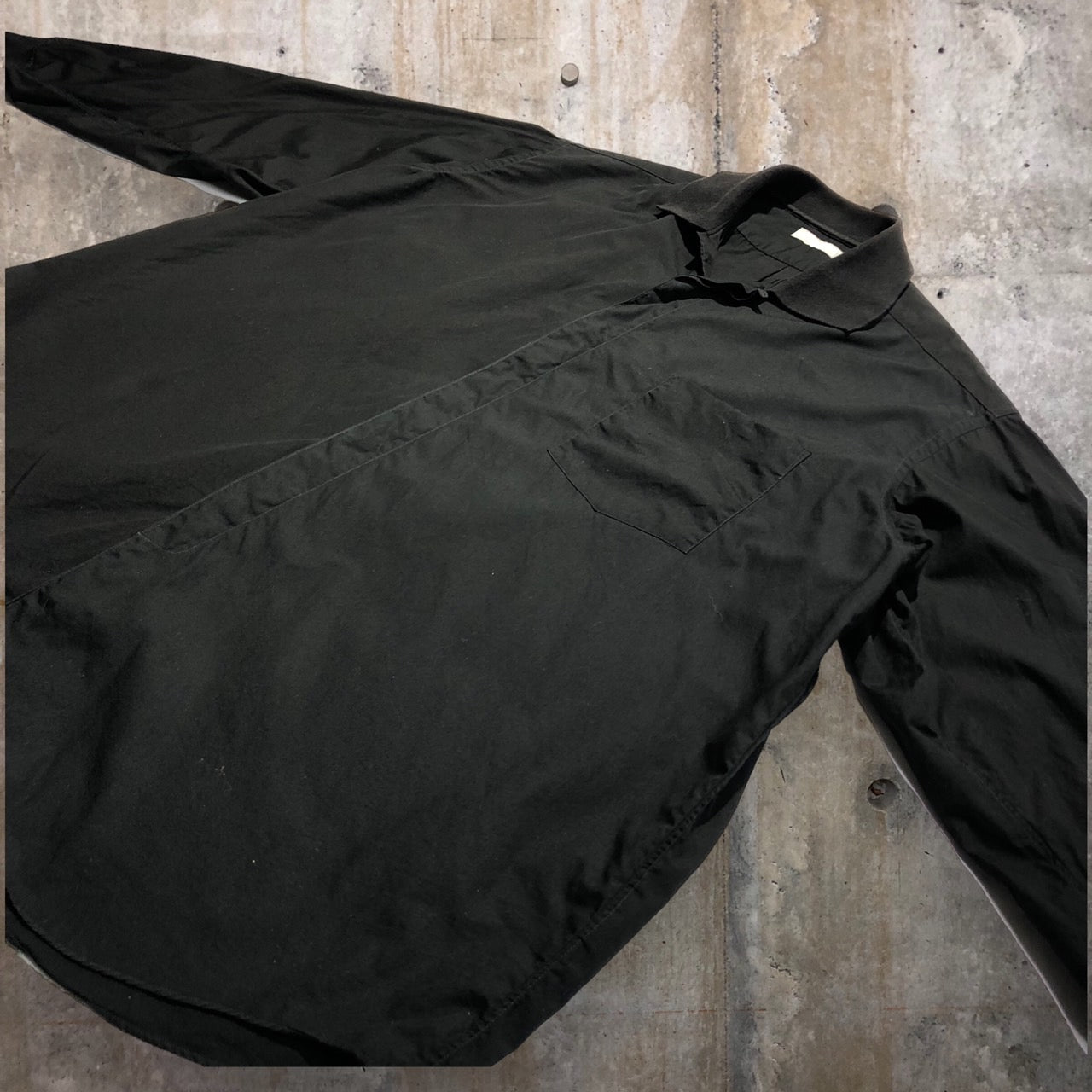 COMME des GARCONS HOMME(コムデギャルソンオム) 80'sリブオープンカラーシャツ HB-110170 表記なし(L程度) ブラック AD1988 田中オム