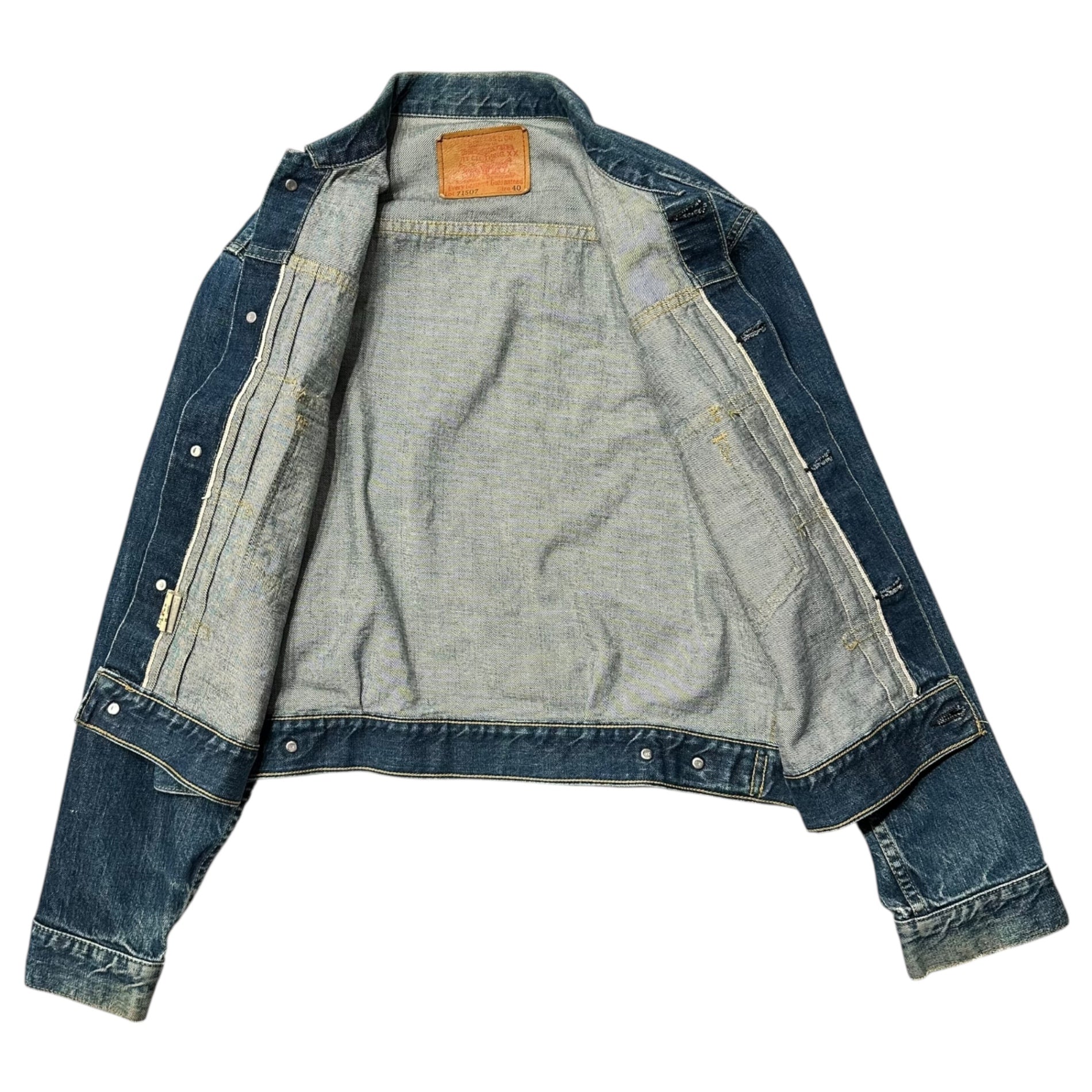 Levi's(リーバイス) 90's 71507 Reissue 2nd Denim Jacket 90年代 復刻 セカンド デニム ジャケット 40 インディゴ ボタン裏「J02」