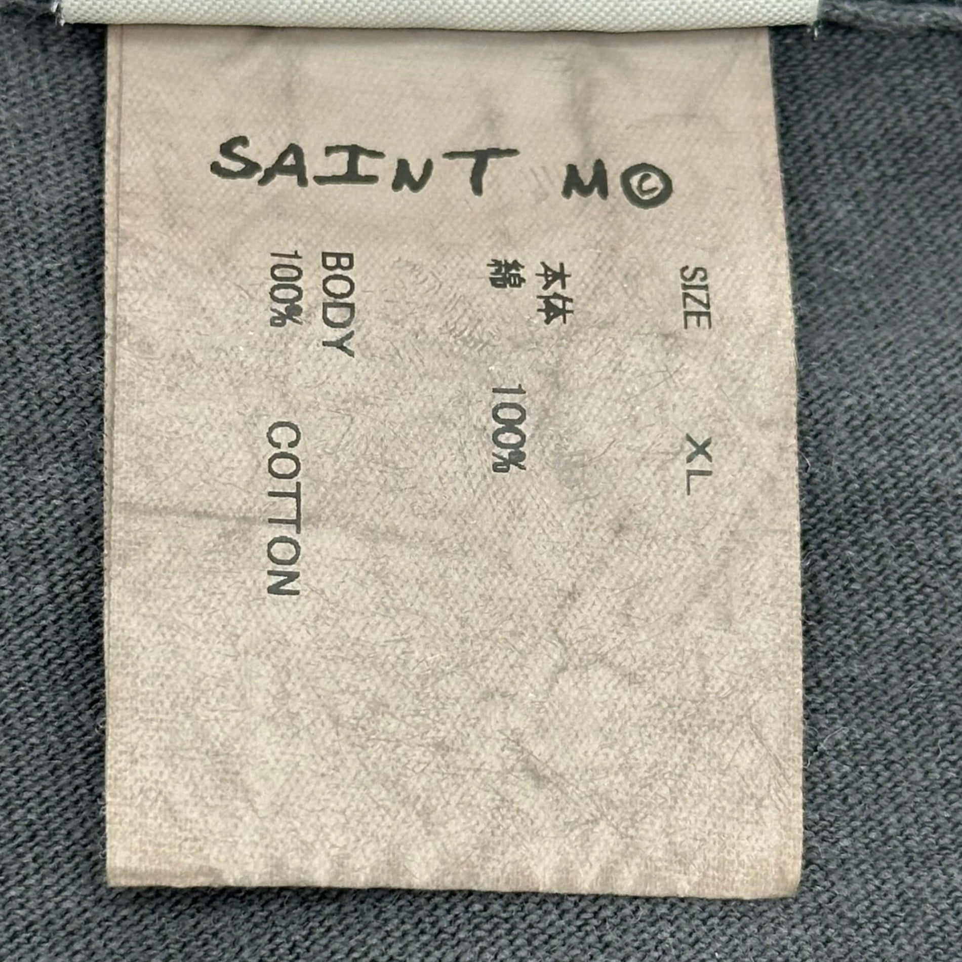 SAINT MICHAEL(セントマイケル) 25SS SS TEE RAPTURE ヴィンテージ加工 半袖 Tシャツ SM-HR8-0000-015 XL ブラック