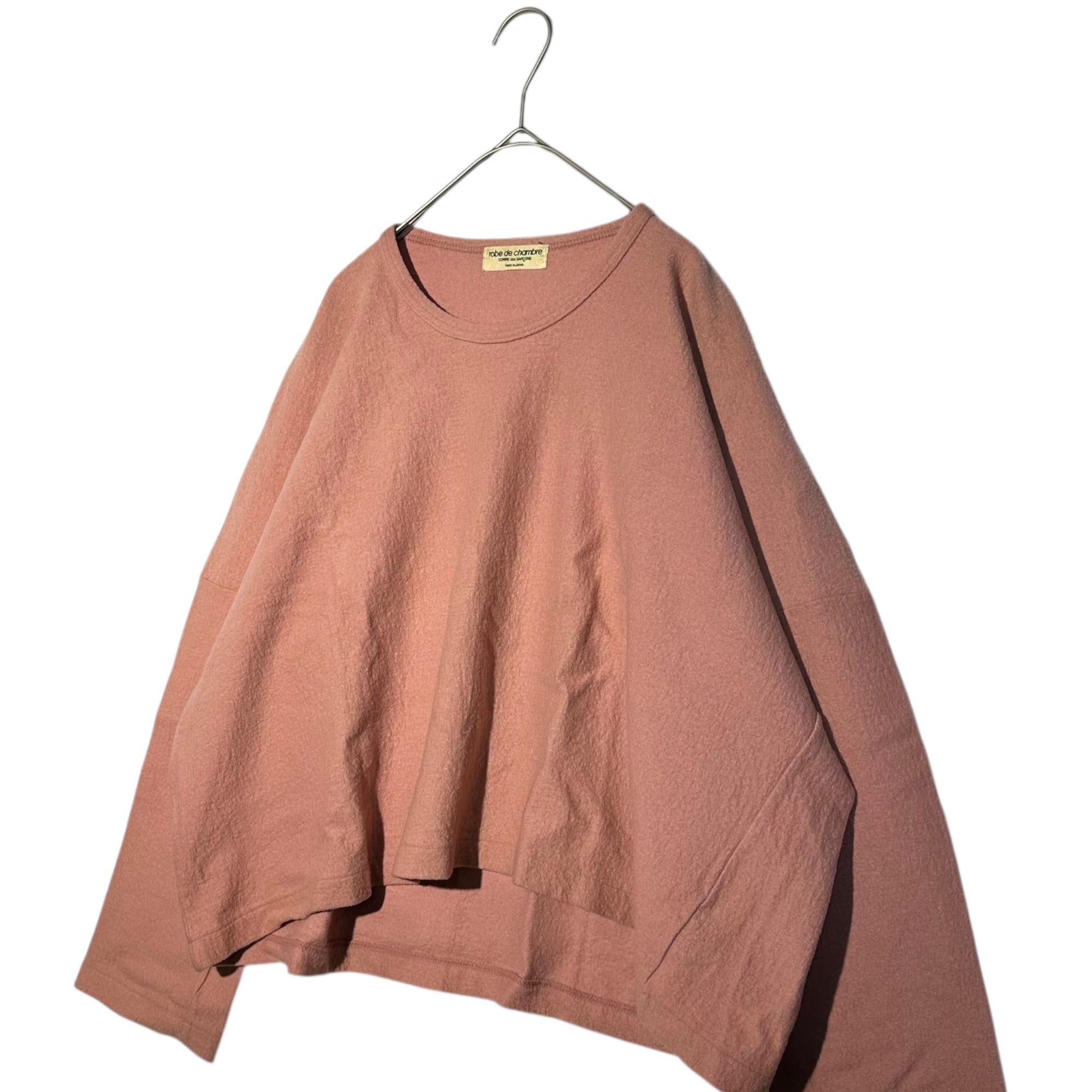 robe de chambre COMME des GARCONS(ローブドシャンブルコムデギャルソン) 96AW Wool Shrunken Wide Silhouette Top ウール 縮絨 ワイド シルエット カットソー RT-040470 FREE ピンク AD1996 男性着用可能