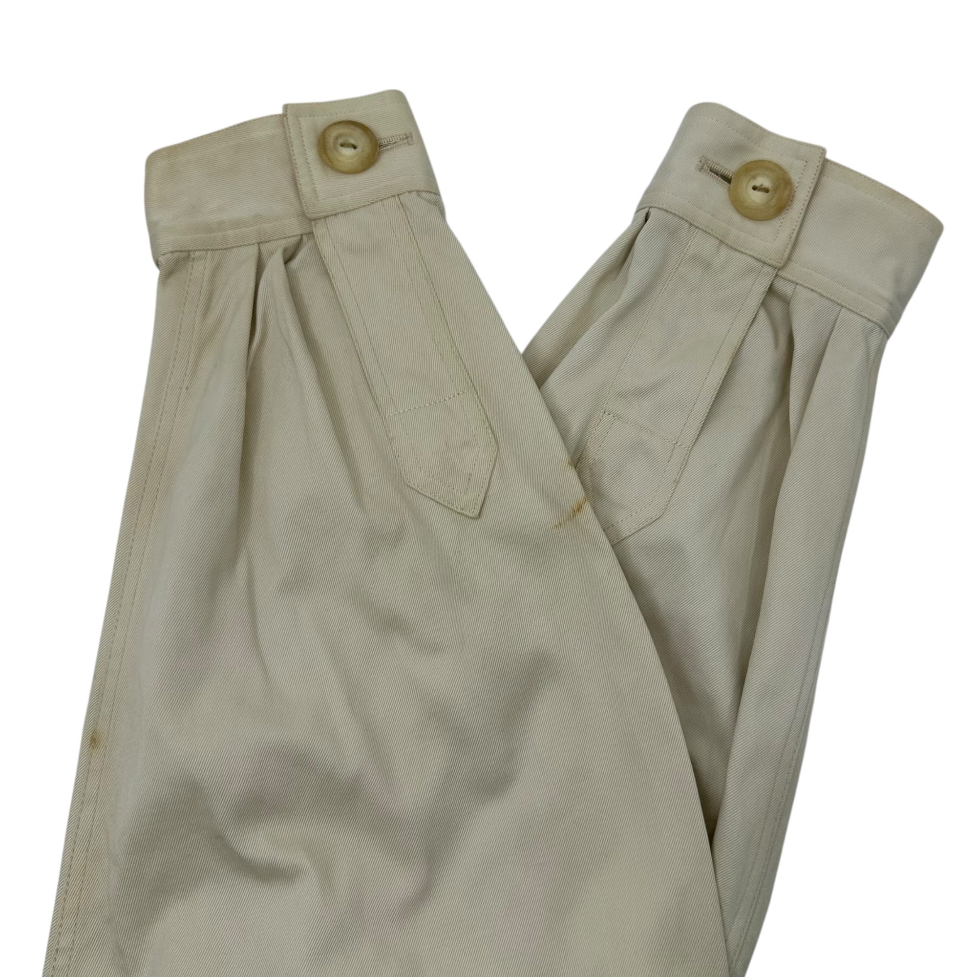 YVES SAINT LAURENT rive gauche(イヴサンローランリヴゴーシュ) 80～90's 7-button flap pocket work jacket 7ボタン フラップ ポケット ワークジャケット 38(M) ホワイト EURO VINTAGE