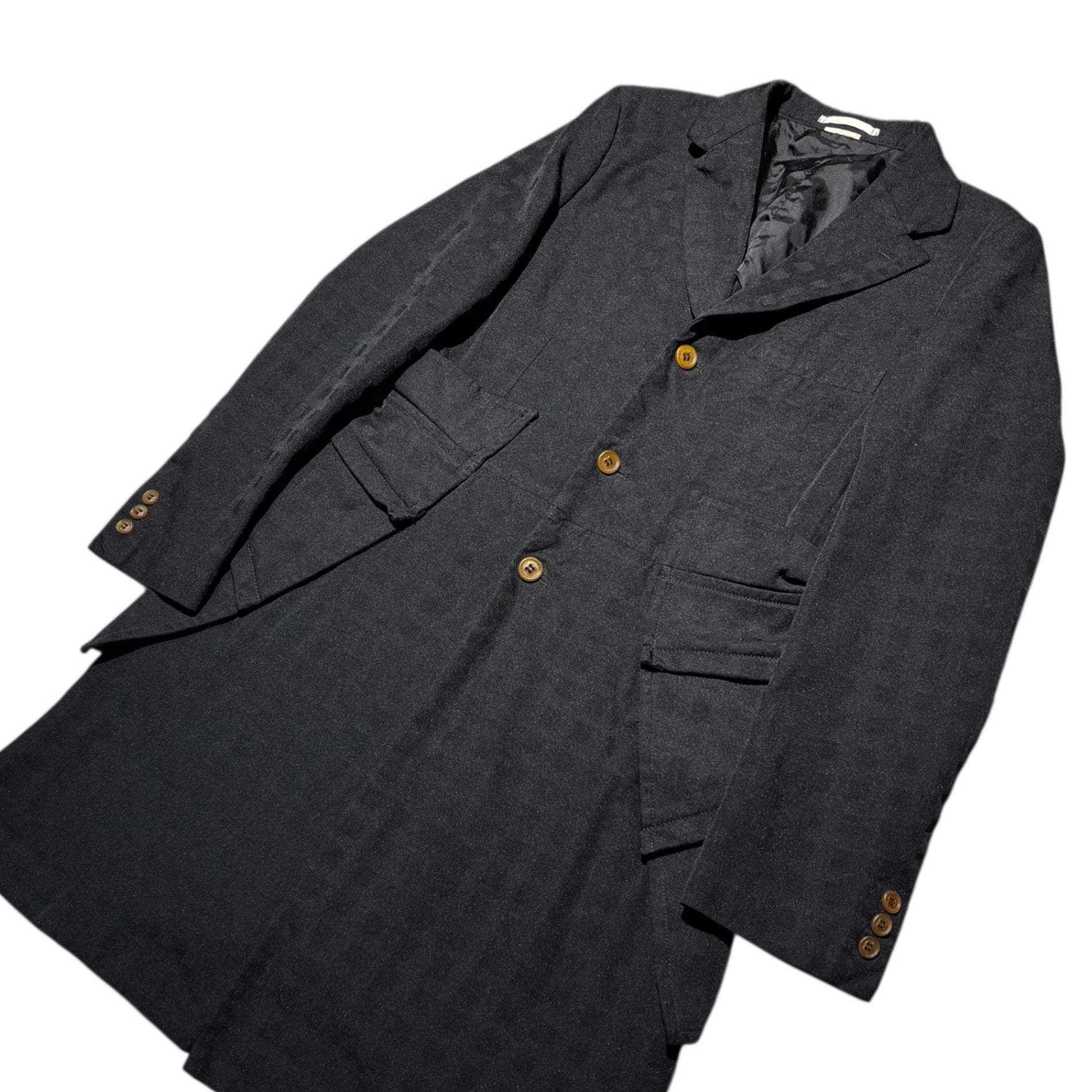 COMME des GARCONS HOMME PLUS(コムデギャルソンオムプリュス) 16AW Inside-Out Pocket Check 3B Tailored Coat インサイドアウト ポケット チェック 3B テーラード コート PR-J066 S ブラック AD2016 ジャケット