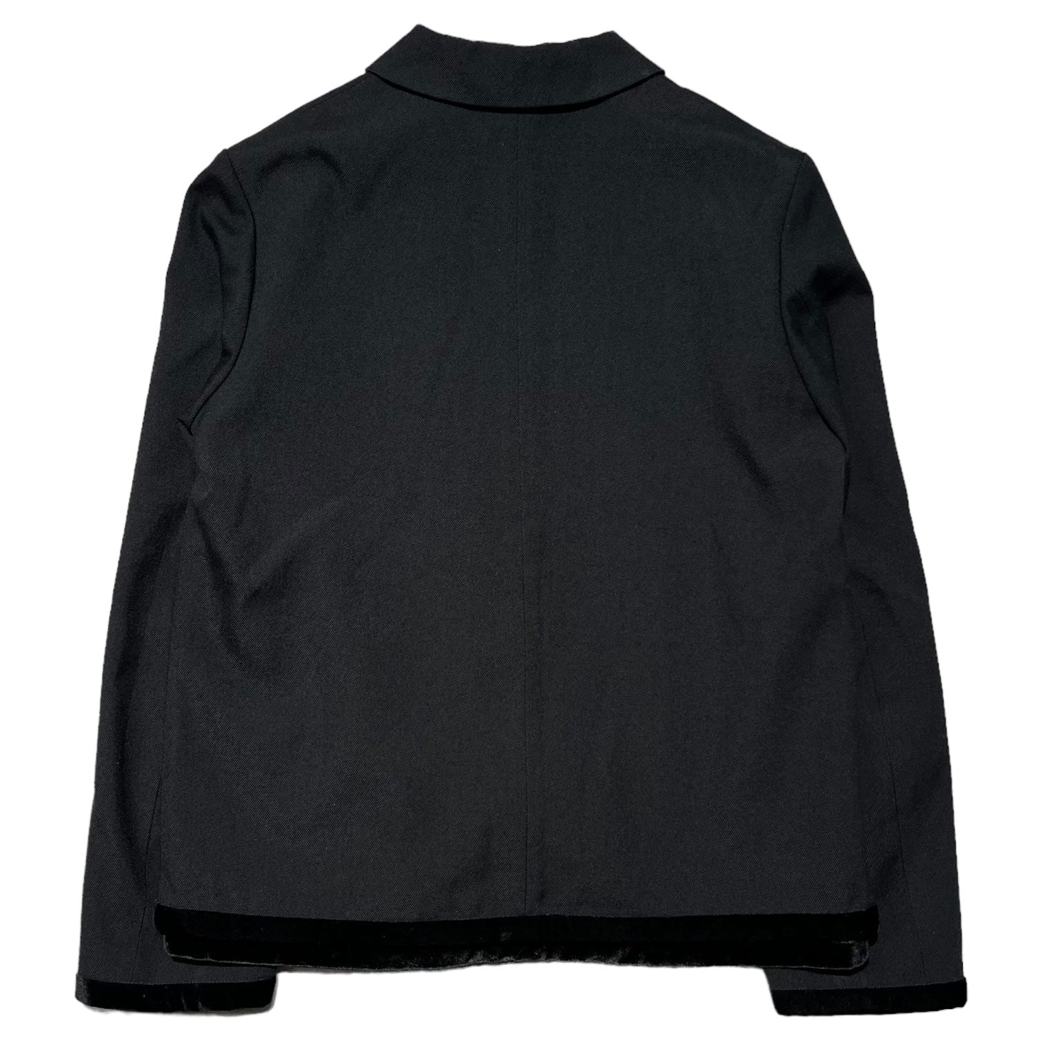 tricot COMME des GARCONS(トリココムデギャルソン) 00AW Round collar velor hem button jacket丸襟 裾ベロア ボタンジャケット TJ-07032M M ブラック AD2000