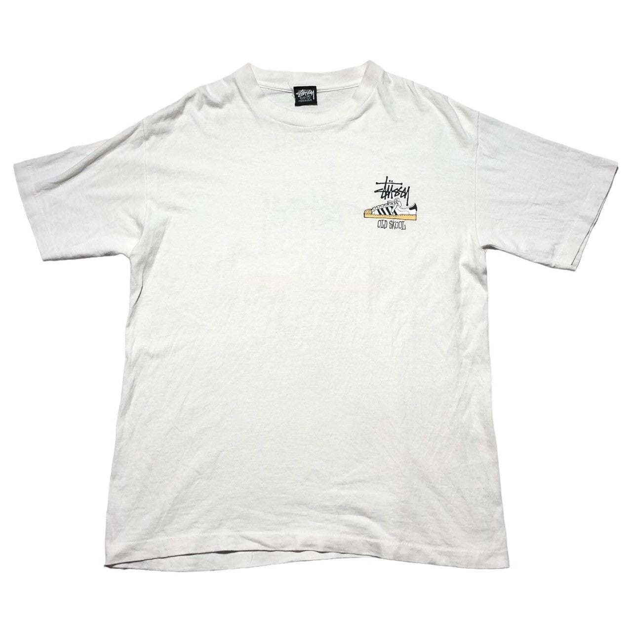 STUSSY(ステューシー) 80's "OLD SKOOL FLAVOR" VINTAGE TEE ヴィンテージ Tシャツ ホワイト SUPERSTAR スーパースター 半袖 M ホワイト 80年代