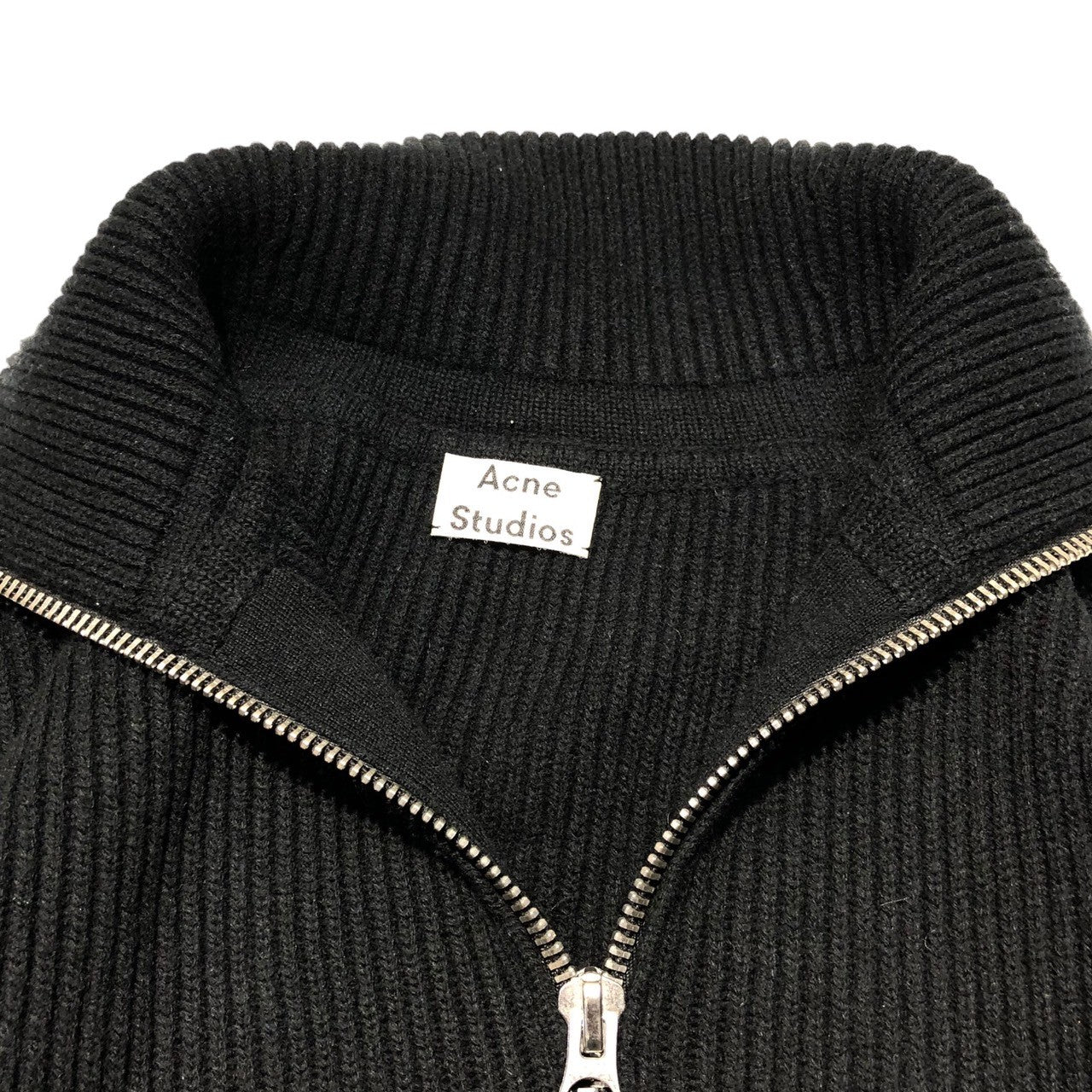 Acne Studios(アクネストゥディオズ) 18AW Half zip driver's knit ハーフジップドライバーズニット  FN-MN-KNIT000005 PAW18 M ブラック