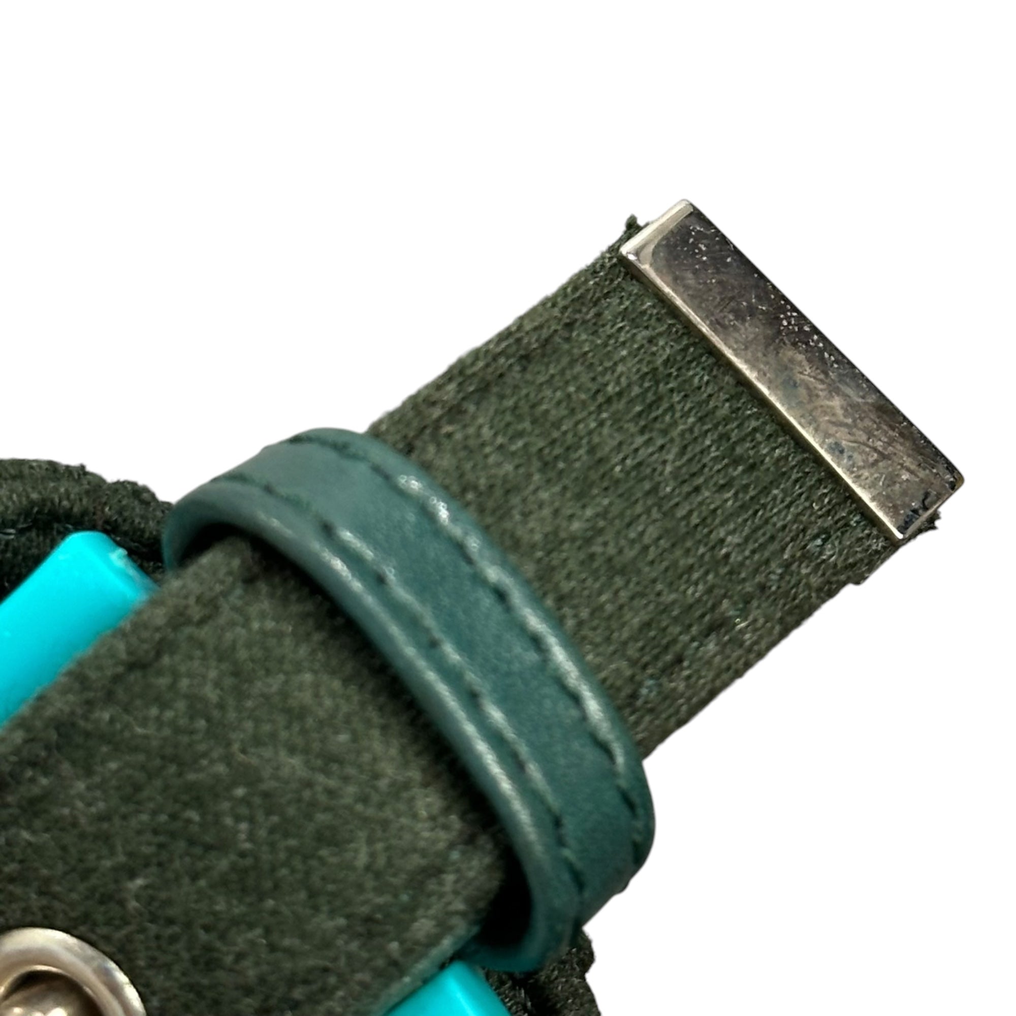 FENDI(フェンディ) 2000SS Jersey Mamma Baguette - Turquoise Clasp ジャージー マンマバケット 2343 26569 009 モスグリーン×ターコイズブルー 00's ワンショルダー ハンド