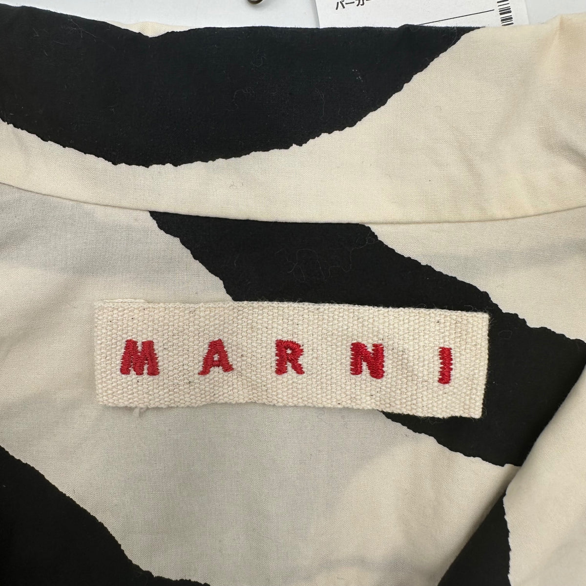 MARNI(マルニ) All-Over Pattern Open Collar S/S Shirt 総柄 オープンカラー 半袖 シャツ CAMAW49A00 40 ホワイト×ブラック
