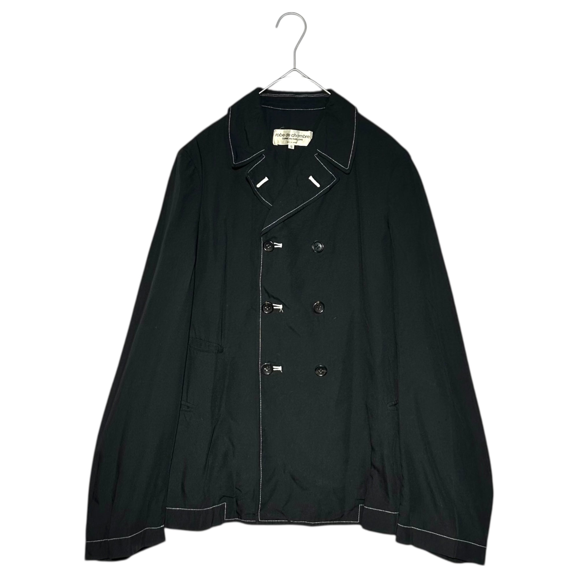 robe de chambre COMME des GARCONS(ローブドシャンブルコムデギャルソン) 98SS Stitch Double-Breasted Tailored Jacket ステッチ ダブル ブレスト テーラード ジャケット RJ-10016S S ブラック AD1997 アーカイブ ヴィンテージ 90's 90年代