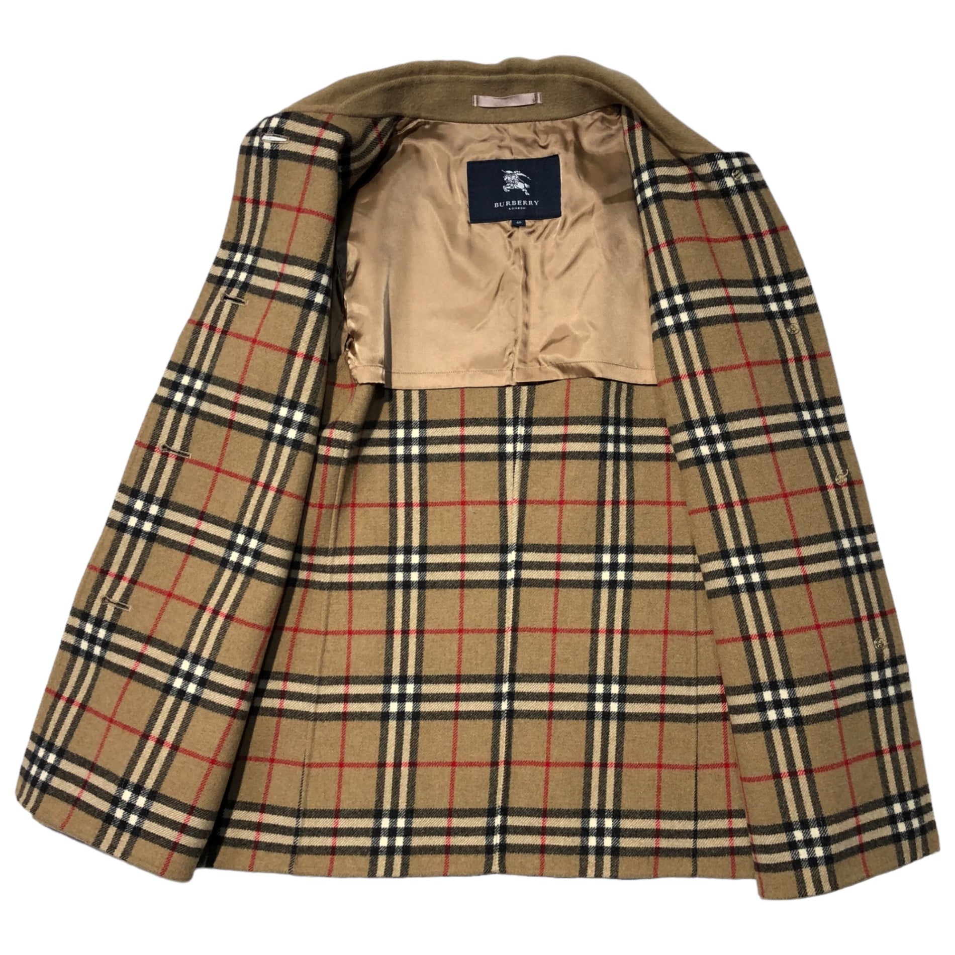 BURBERRY LONDON(バーバリーロンドン) cashmere wool jacket カシミヤ ウール ジャケット FN055-051-50 40(L程度) ベージュ ステンカラー コート ノバチェック