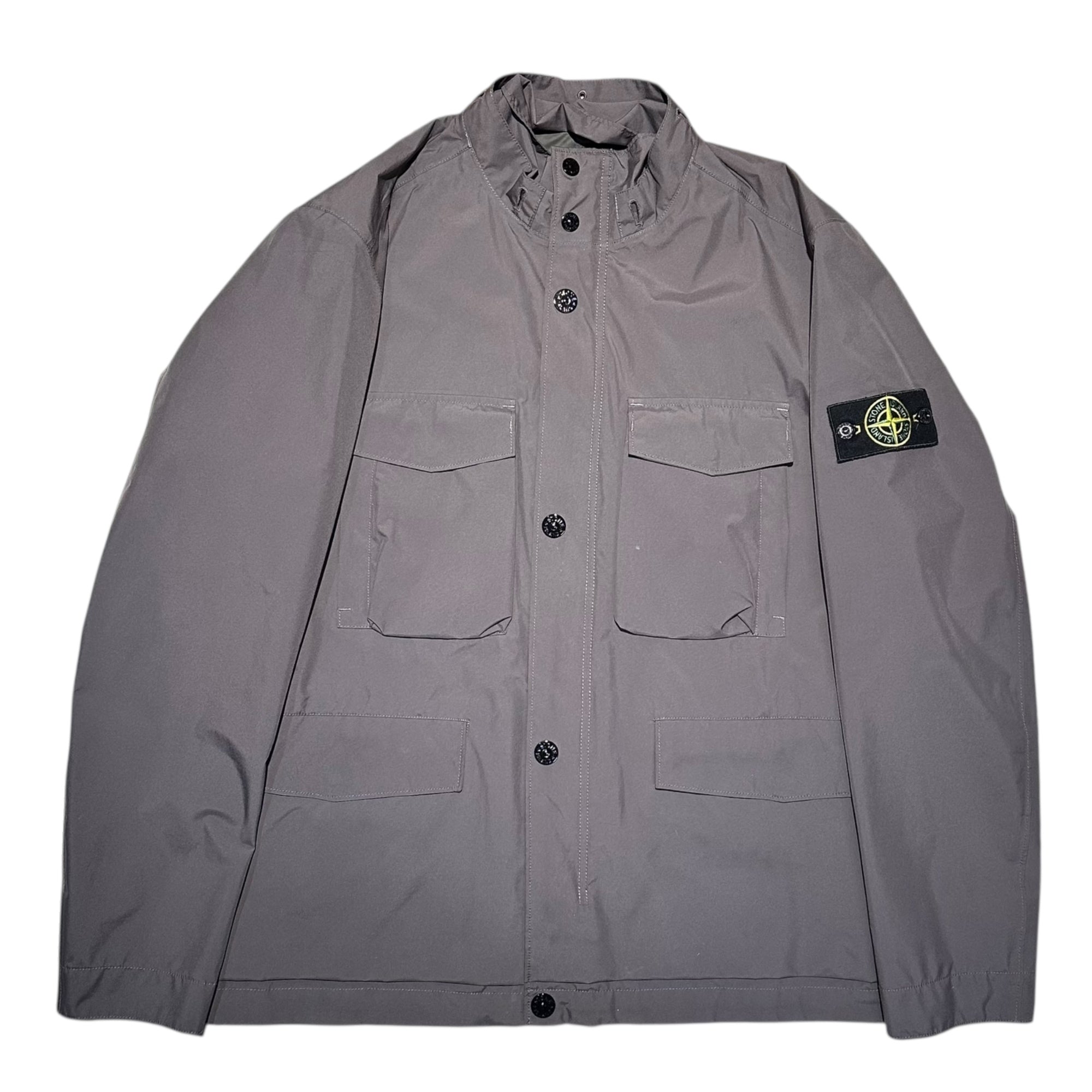 STONE  フード付きグレージャケット Stone Island フーデッド キルティングジャケット | グレー | FARFETCH JP