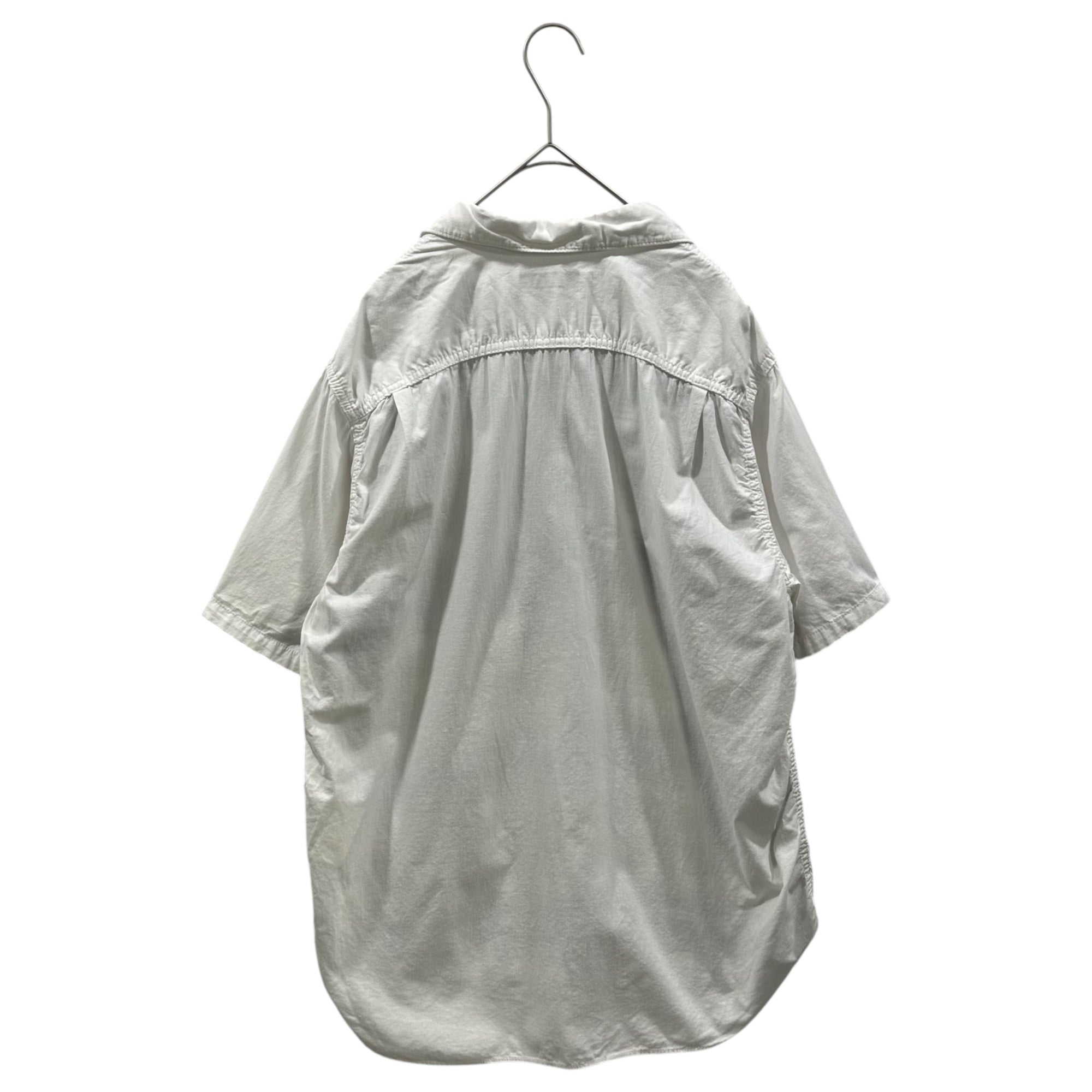 COMME des GARCONS HOMME(コムデギャルソンオム) Check Pattern Cleric Shirt チェック 切替 クレリック 半袖 シャツ M ホワイト×マルチカラー 品質表示タグ印字消え