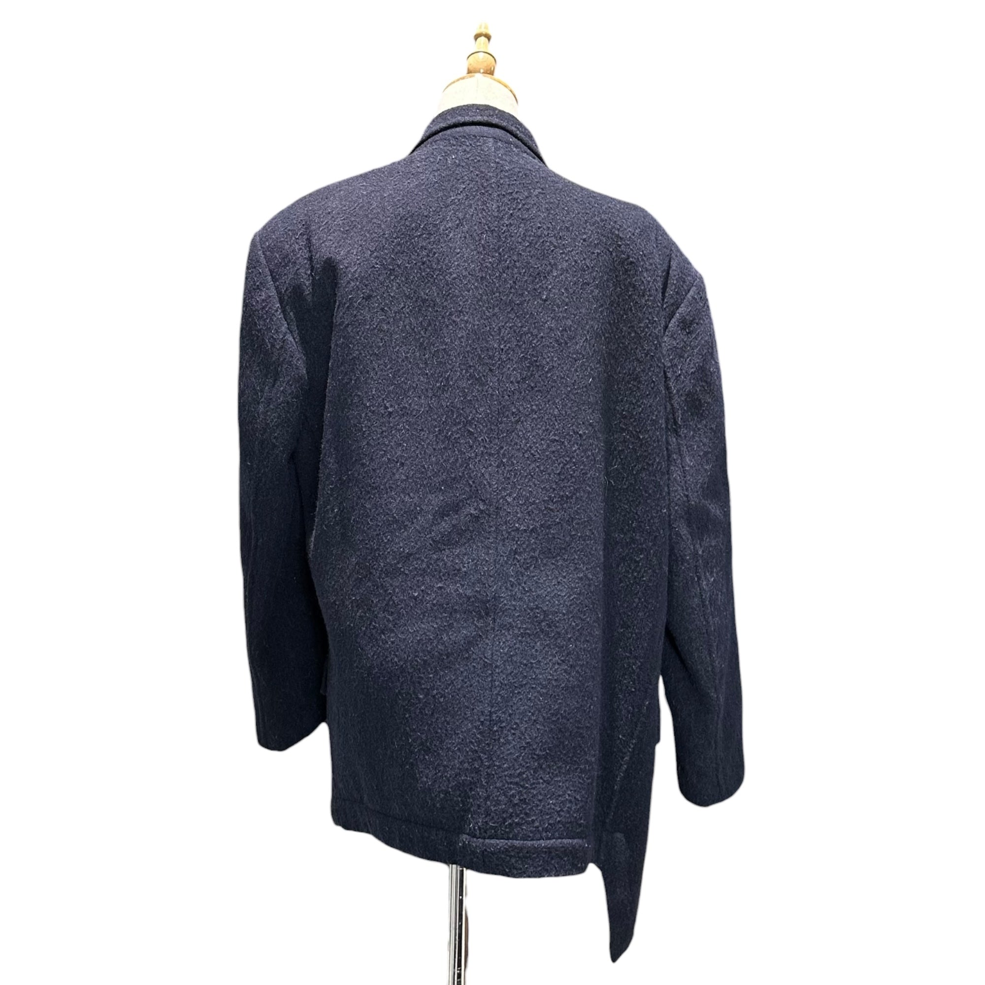 COMME des GARCONS(コムデギャルソン) 80's Big-Button Asymmetrical Wool Tailored Jacket デカボタン 変形 ウール テーラード ジャケット GJ-080020 FREE ネイビー 80年代 80's アーカイブ メンズ着用可