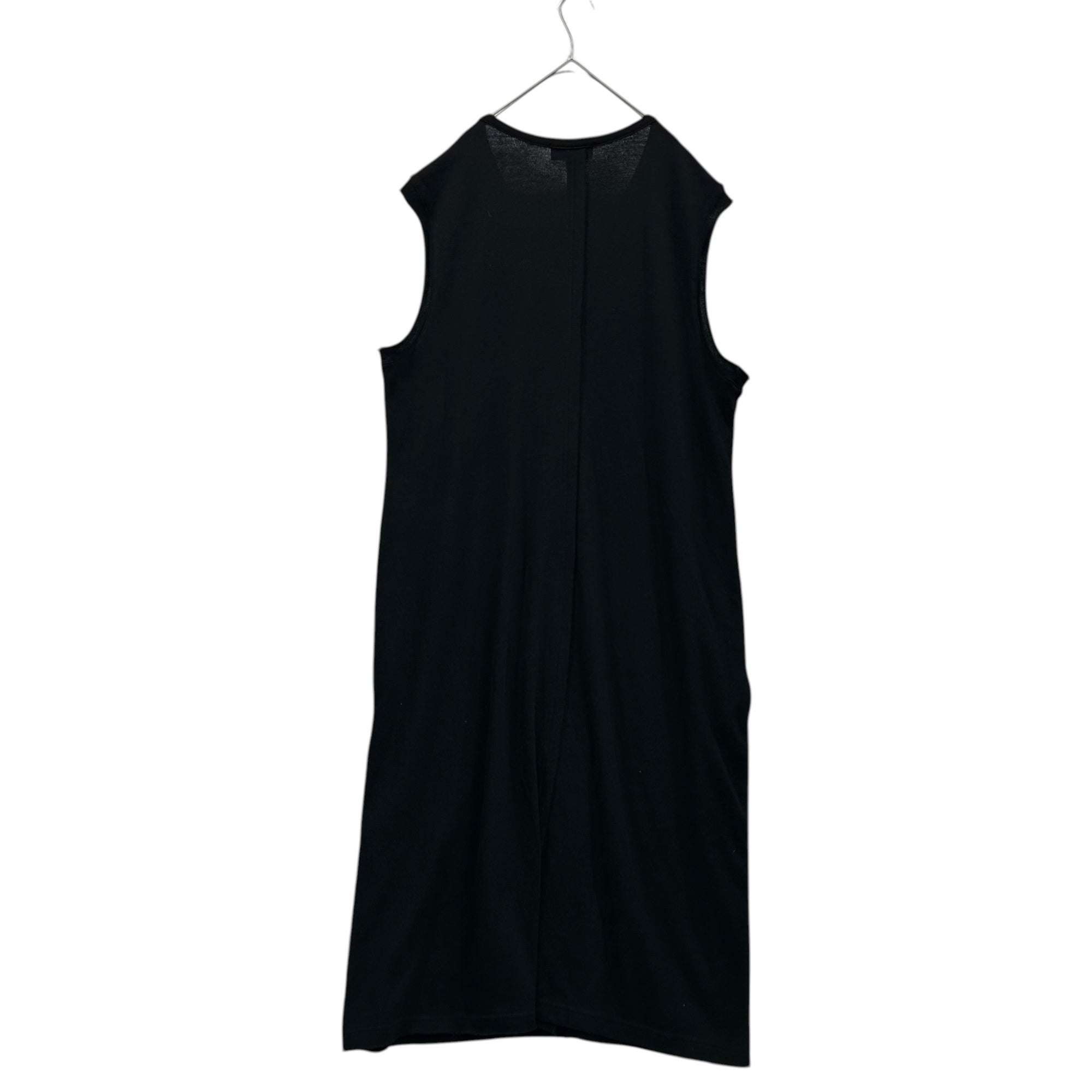 YOHJI YAMAMOTO POUR HOMME(ヨウジヤマモトプールオム) 25SS 10/-BD GAUZE SINGLE JERSEY SLEEVELESS LONG CARDIGAN ガーゼ 天竺 ロング ベスト ノースリーブ カーディガン CL-V02-100 3(L程度) ブラック
