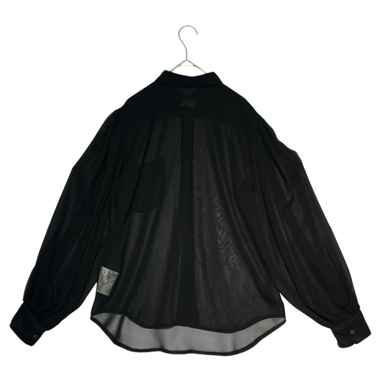 BLACK COMME des GARCONS(ブラックコムデギャルソン) 21SS Gathered sleeve see-through blouse ギャザースリーブ シースルー ブラウス 1G-B009 S ブラック AD2020