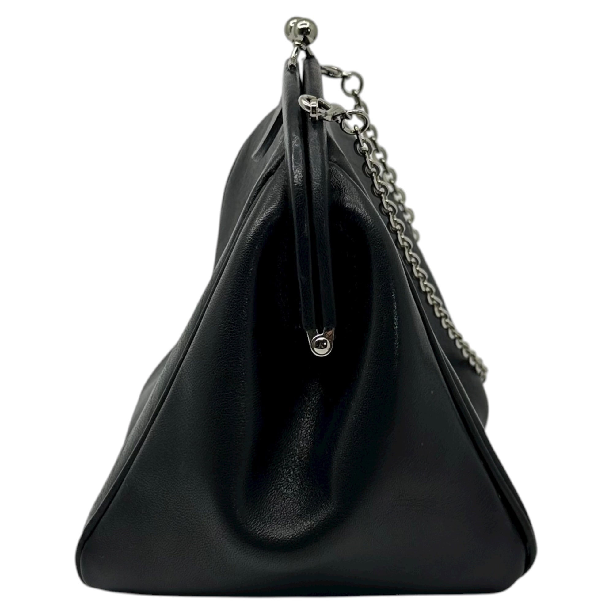 Y's(ワイズ) Chain Shoulder Gama-guchi Pouch チェーン ショルダー がま口 ポーチ YS-103-717 FREE ブラック