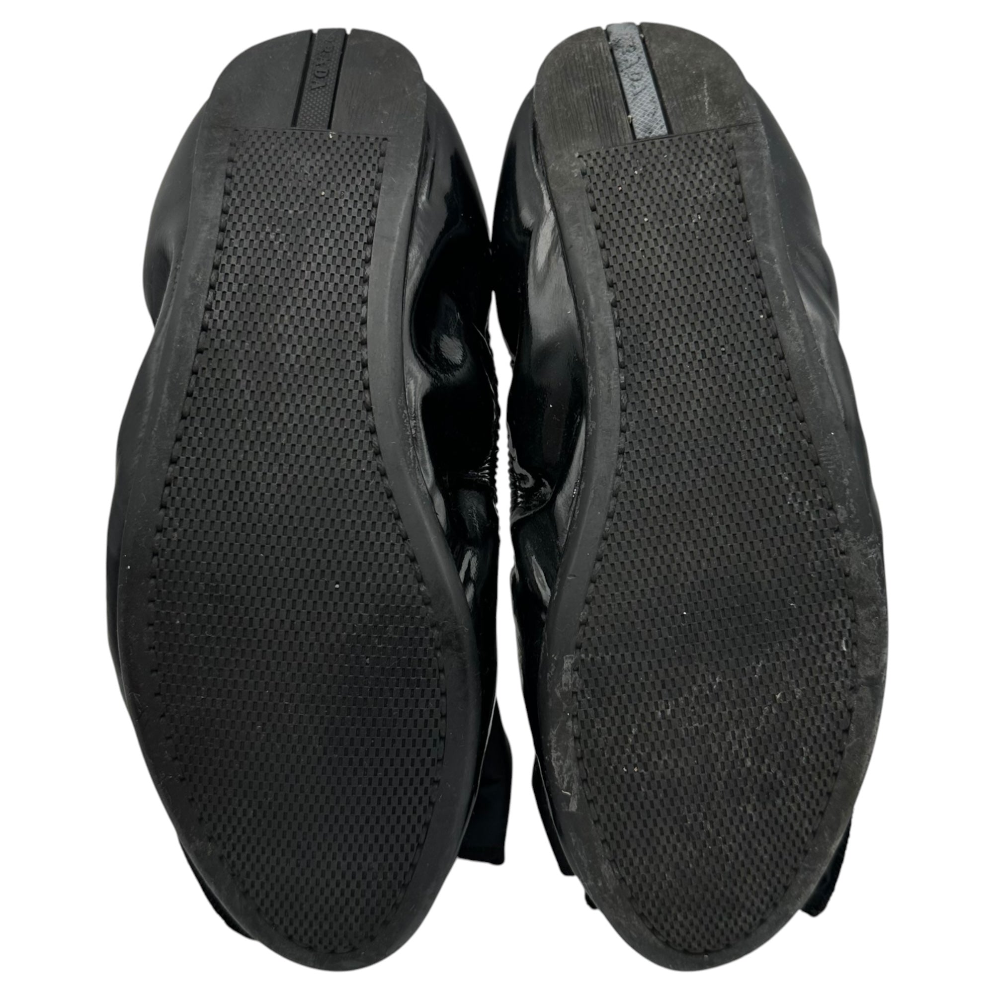 PRADA(プラダ) Bow Patent Leather Ballet Flats リボン パテントレザー バレエシューズ 3F455 38(24cm程度) ブラック
