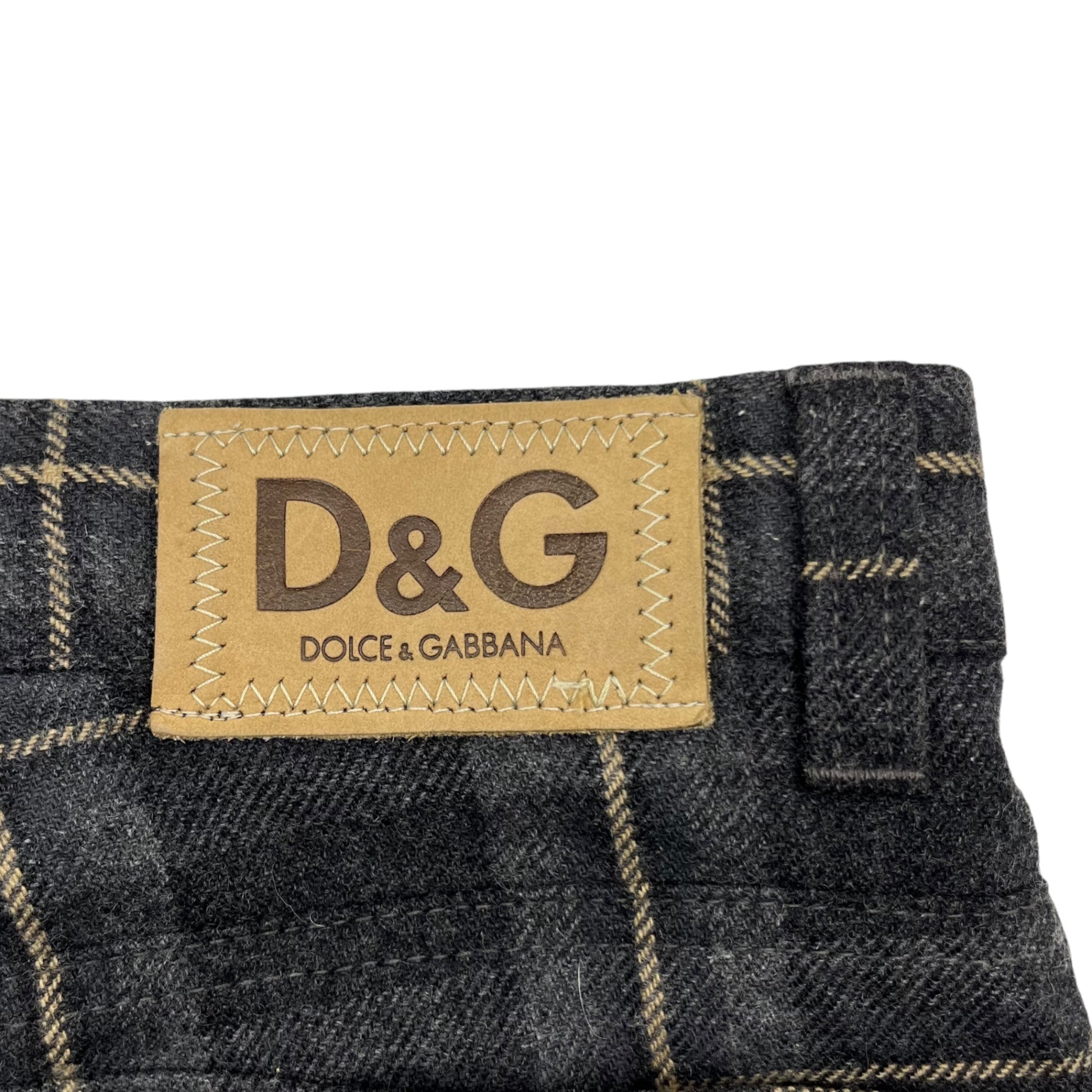 D&G(ディー&ジードルガバドルチェ&ガッバーナ) 00's Wool check slacks ウールチェックスラックス 30 44 グレー