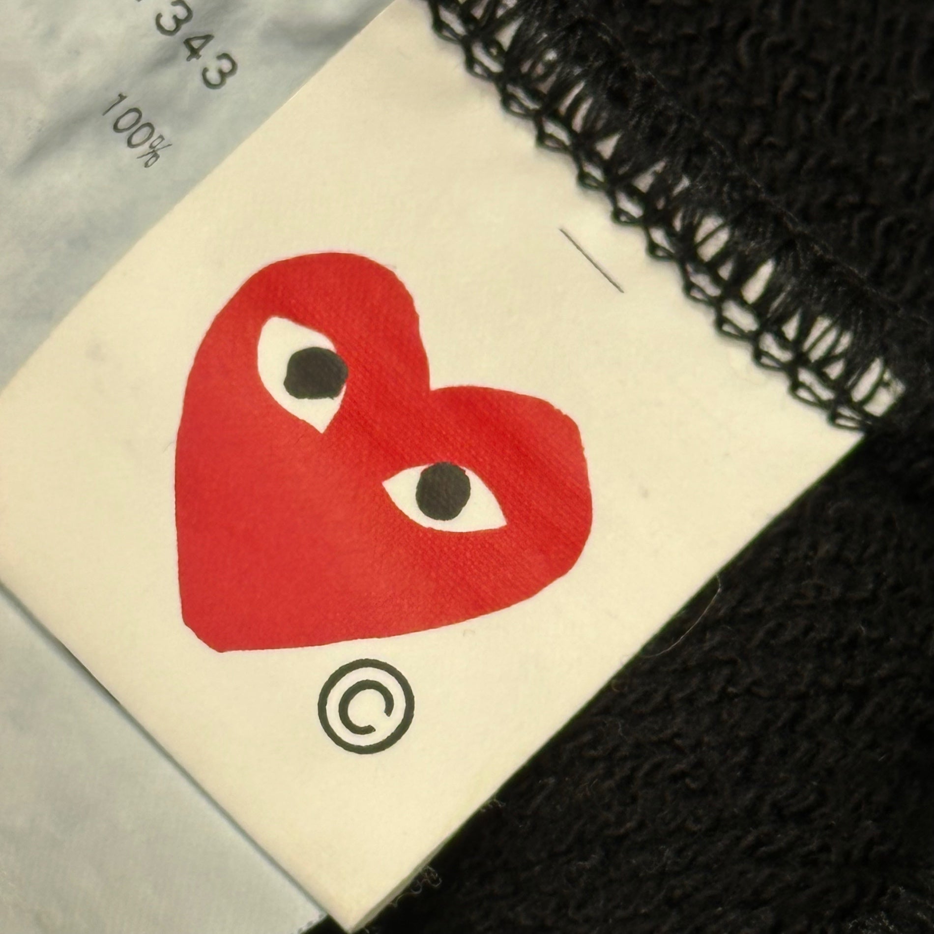 PLAY COMME des GARCONS(プレイコムデギャルソン) 24SS Cotton Zip-Up Hoodie With Black Emblem コットン ジップアップ パーカー ハート ロゴ AX-T343 XL ブラック AD2024/2
