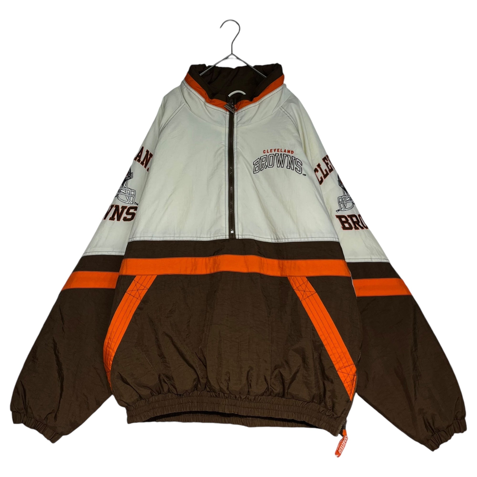 PRO LINE STARTER(プロライン スターター) 90's NFL BROWNS 中綿ジャケット 90年代 XL ホワイト×ブラウン