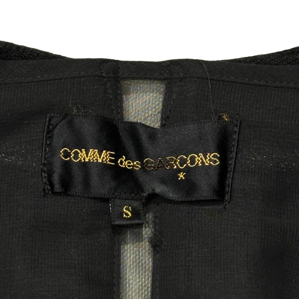 COMME des GARCONS(コムデギャルソン) 1997AW Vintage  Center-Slit Wool No-Collar Jacket ヴィンテージ センターシアー ウール ノーカラー ジャケット GJ-04005S S ブラック AD1997
