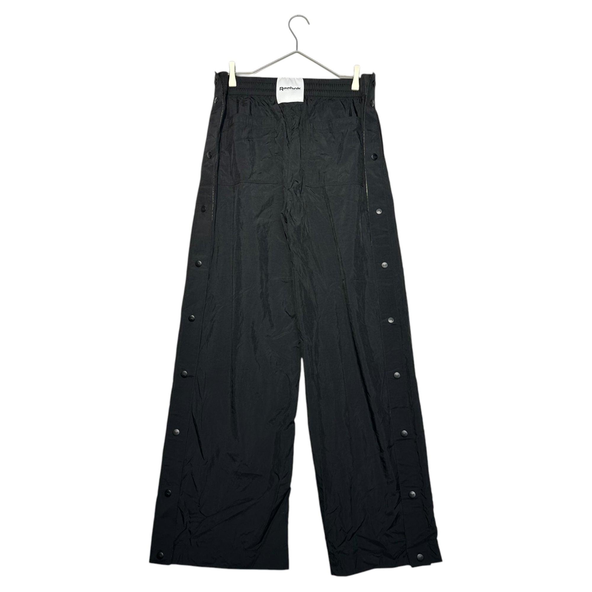 Reebok x Victoria Beckham(リーボック × ヴィクトリアベッカム) Side Snap Button Wide Leg Basket Pants Nylon サイド スナップ ボタン ワイドレッグ バスケット パンツ ナイロン  H61225 L ブラック