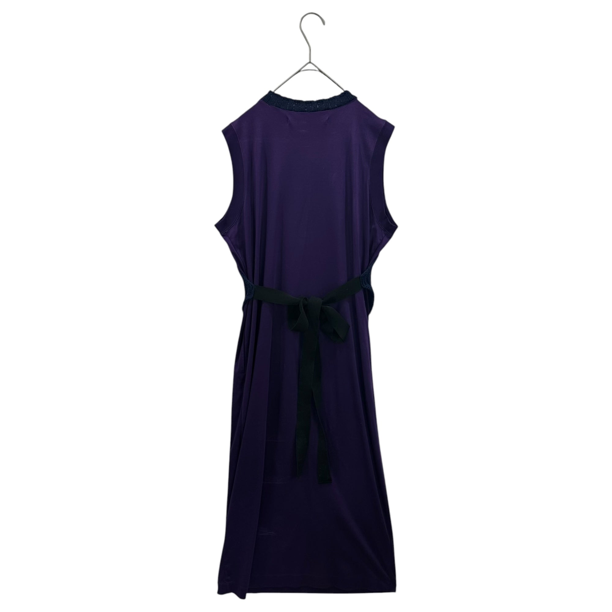 JOHN LAWRENCE SULLIVAN(ジョンローレンスサリバン) Knit Docking Sleeveless Dress ニット ドッキング ノースリーブ ワンピース 3C009-0518-58 FREE パープル