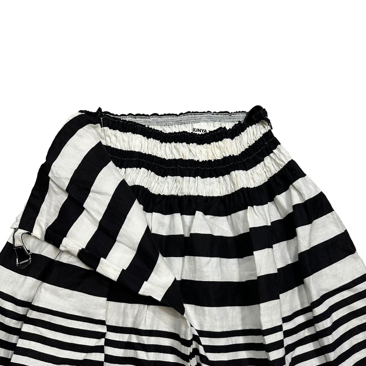 JUNYA WATANABE COMME des GARCONS(ジュンヤワタナベコムデギャルソン) Waist Belt Border Panel Easy Skirt ウエストベルト 切替 ボーダー イージー スカート JS-100600 FREE ホワイト×ブラック AD2000 00s アーカイブ