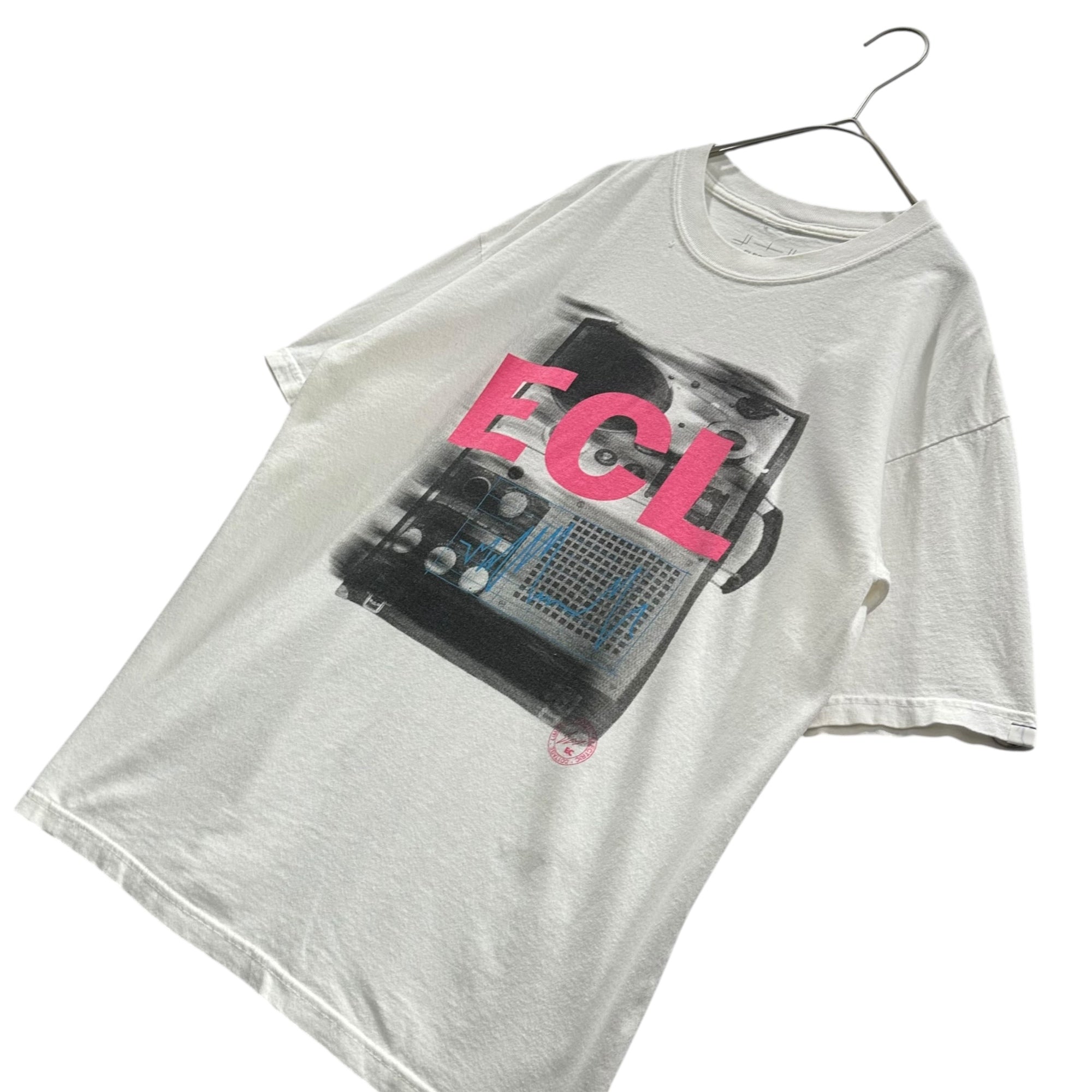ELECTRIC COTTAGE(エレクトリックコテージ) Analog Pulse Graphic S/S T-Shirt アナログ パルス ECL グラフィック 半袖 Tシャツ M ホワイト×ピンク