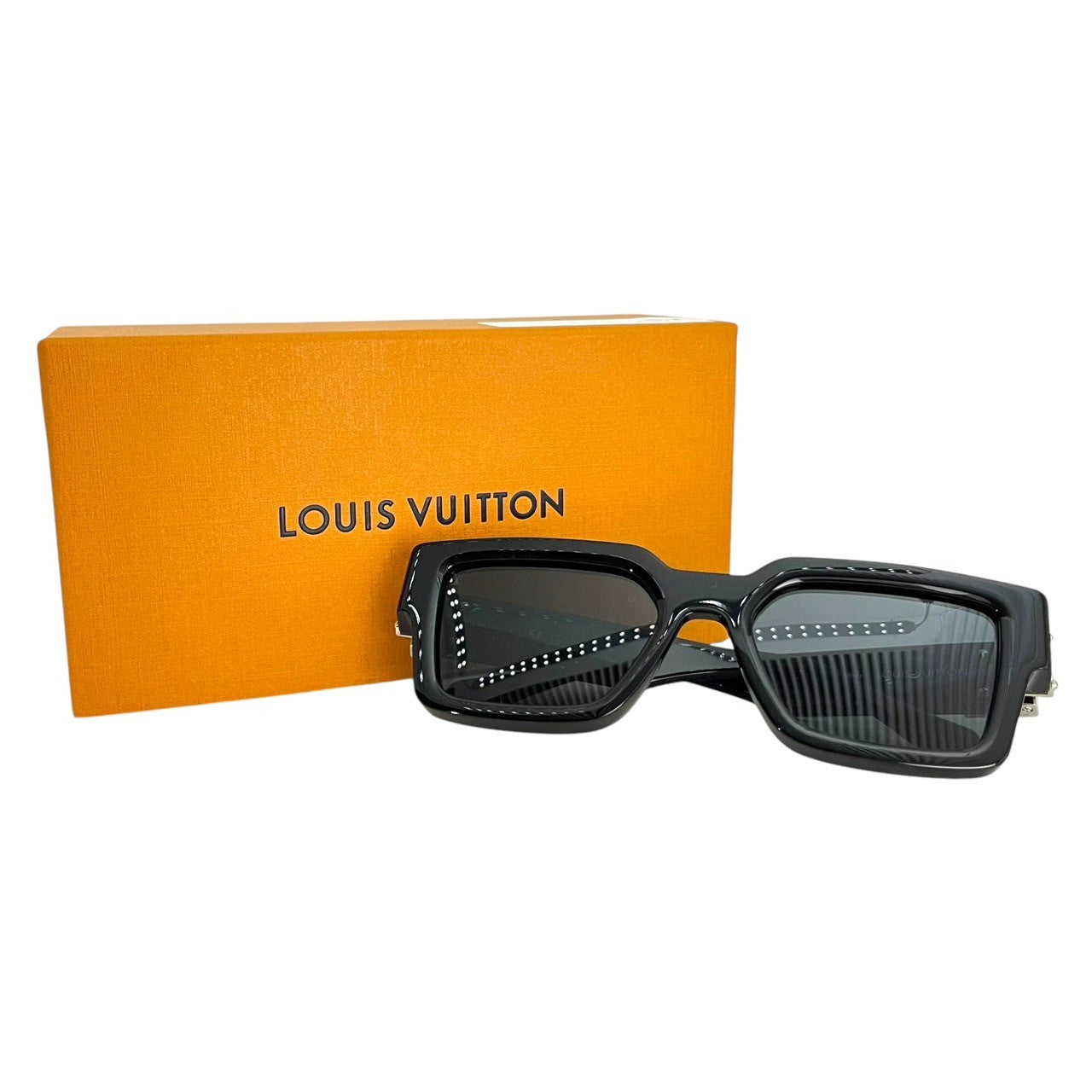 LOUIS VUITTON(ルイヴィトン) 2021 LV match side logo square sunglasses LVマッチ サイドロゴ スクエア サングラス Z1414E 93L 54□20 ブラック ケース付属