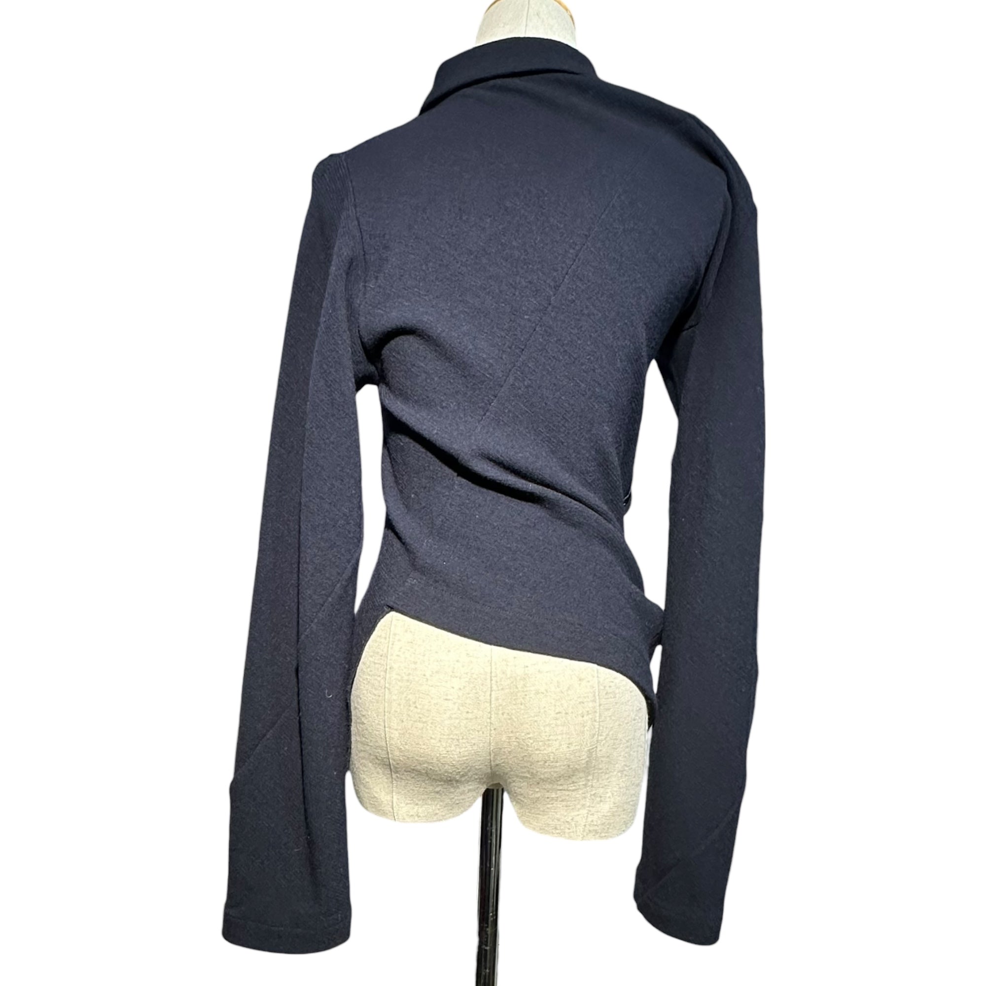 COMME des GARCONS COMME des GARCONS(コムデギャルソンコムデギャルソン) 14AW Asymmetry “Twist” Stretch Wool Rider Jacket アシンメトリー 「捻じれ」 ストレッチ ウール ライダース ジャケット RN-J029 M ネイビー AD2014