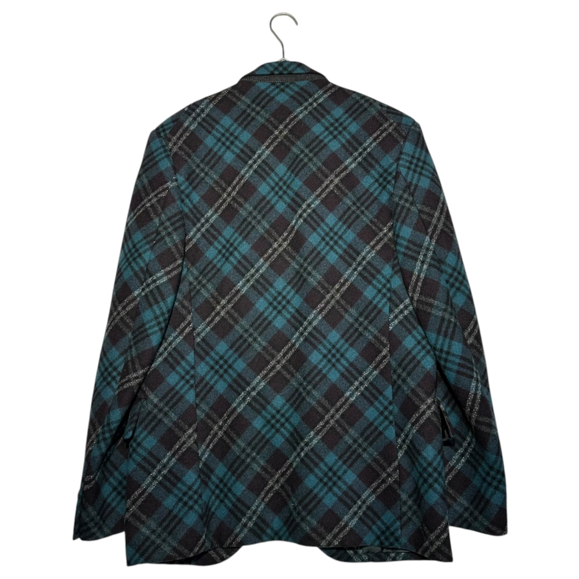 COMME des GARCONS HOMME PLUS EVER GREEN(コムデギャルソンオムプリュスエバーグリーン) 06AW Tartan check wool tailored jacket タータンチェック ウール テーラード ジャケット PR-J216 S ブルー×パープル 1998AW復刻 インサイドアウト期