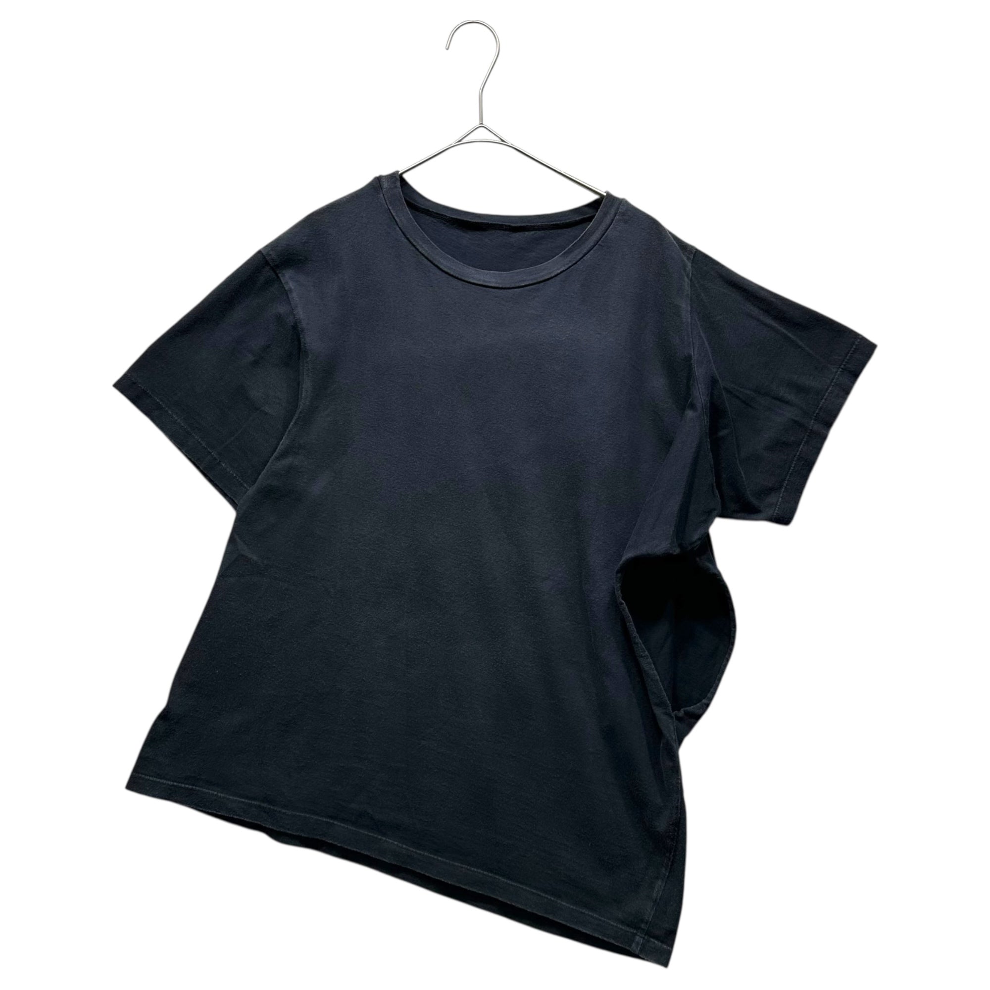 Maison Martin Margiela(メゾン マルタンマルジェラ) 00's Archive Asymmetrical Side-Open S/S T-Shirt アーカイブ アシンメトリー サイドオープン 半袖 Tシャツ XL ネイビー 白タグ 本人期 メンズ着用可