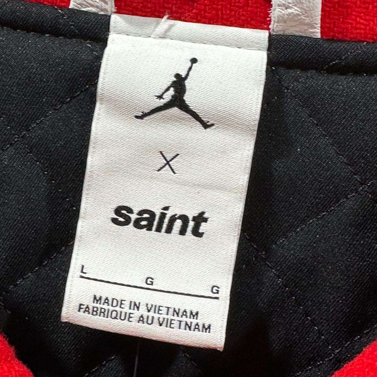 Nike Jordan x SAINT Mxxxxxx(ジョーダン × セントマイケル) 26SS M J SM Varsity Jacket Red/White マイケル ジョーダン ヴァーシティ ジャケット スタジャン SM-MK8-0000-J08 L レッド×ホワイト