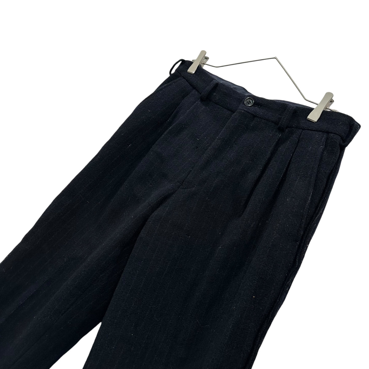 COMME des GARCONS HOMME PLUS(コムデギャルソンオムプリュス) 1998AW 2-Pleat Wool Wide-Stripe Slacks 2タック ウール ワイド ストライプ スラックス PP-04002M M ネイビー AD1998 90年代 アーカイブ