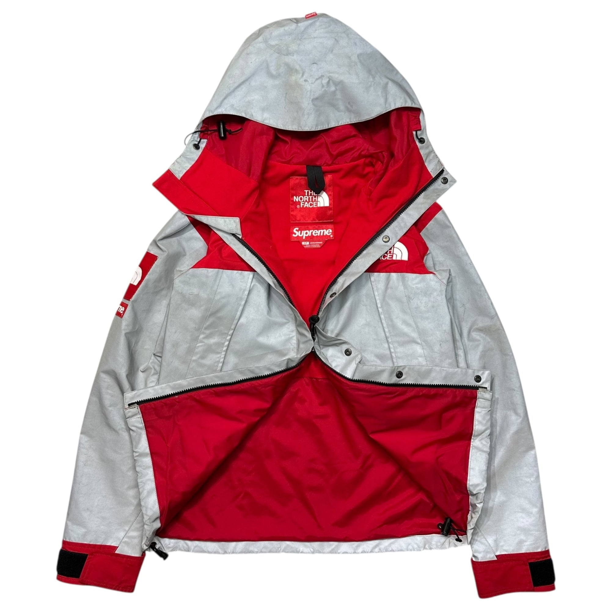 SUPREME × THE NORTH FACE(シュプリーム × ザ ノースフェイス) 13SS Reflective 3M Mountain Parka リフレクティブ マウンテンパーカー NP01300 S シルバー×レッド ジャケット