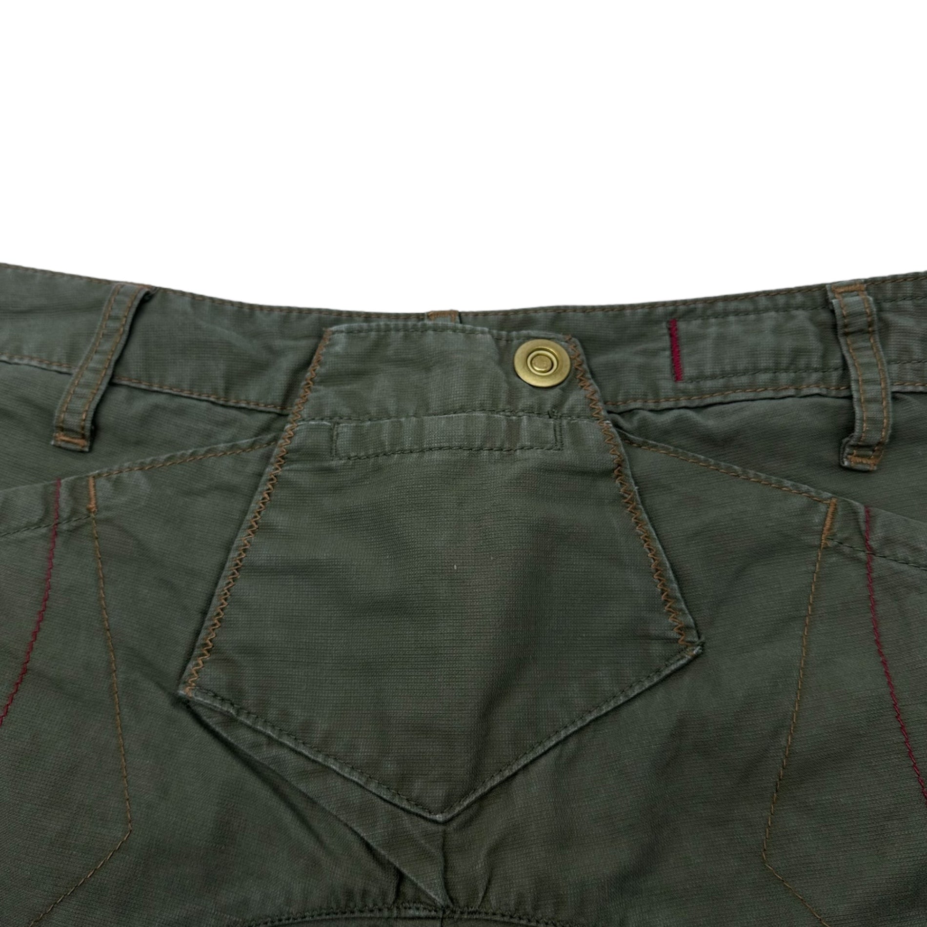 MARITHE FRANCOIS GIRBAUD(マリテフランソワジルボー) 00's 8-pocket gimmick parachute pants 8ポケット ギミック パラシュート パンツ F7-2691 M オリーブ Y2K ミリタリー
