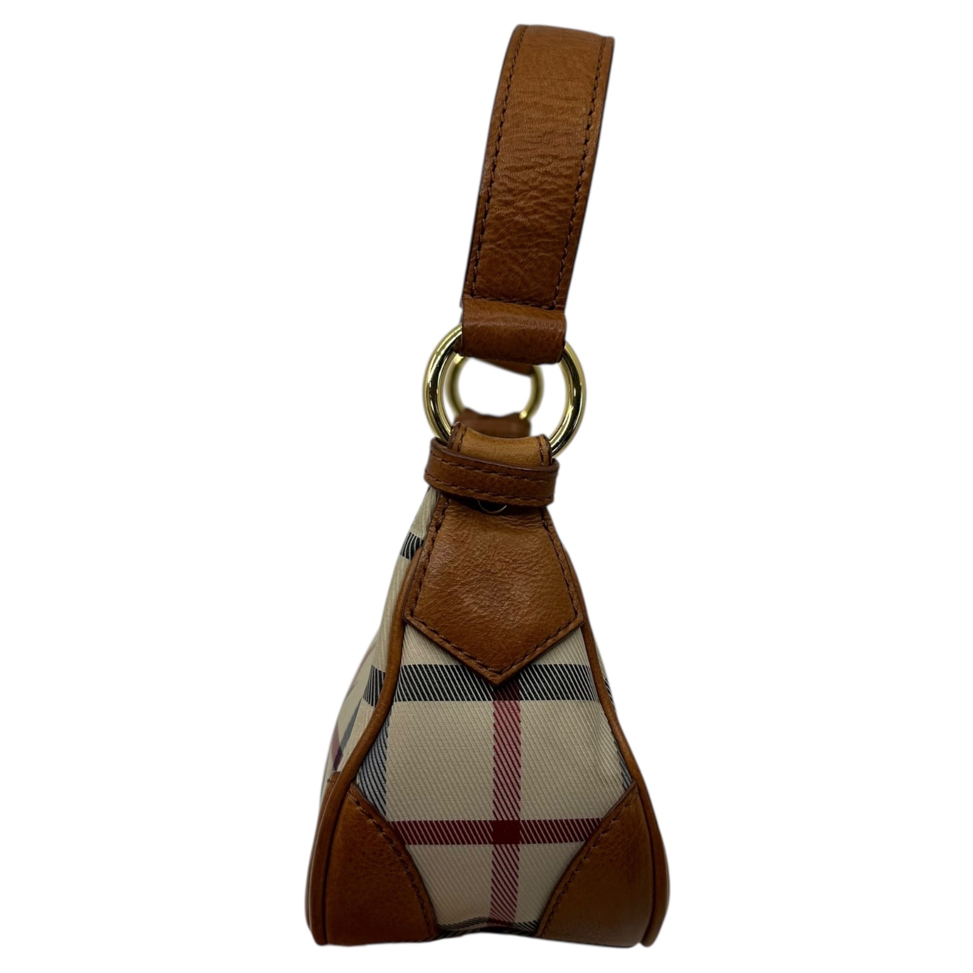 BROOKS BROTHERS(ブルックスブラザーズ) Canvas Leather Check One-Shoulder Bag キャンバス レザー チェック ワンショルダー バッグ ベージュ×ブラウン ハンド アクセサリー ポーチ